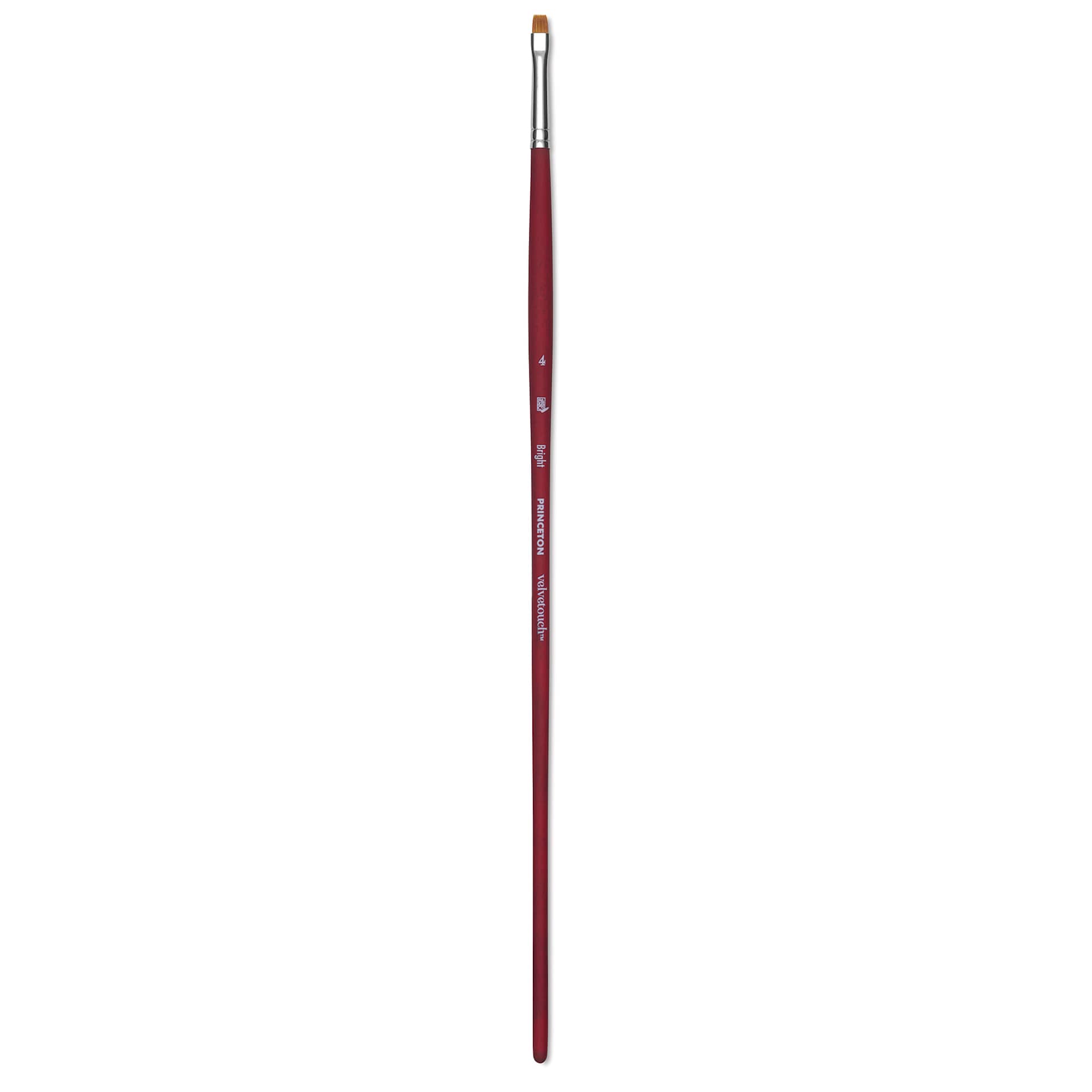 Princeton Velvetouch Series 3900 Synthetic Brush - Bright, Long Handle, Size 4
