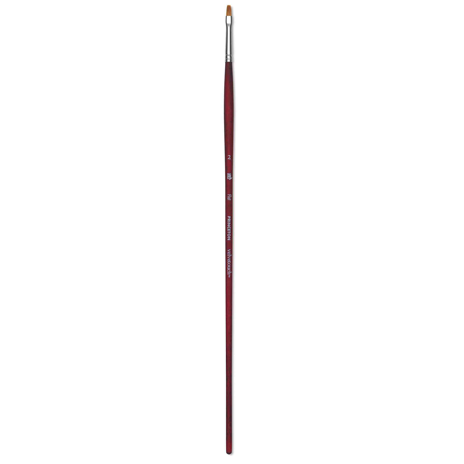 Princeton Velvetouch Series 3900 Synthetic Brush - Flat, Long Handle, Size 2