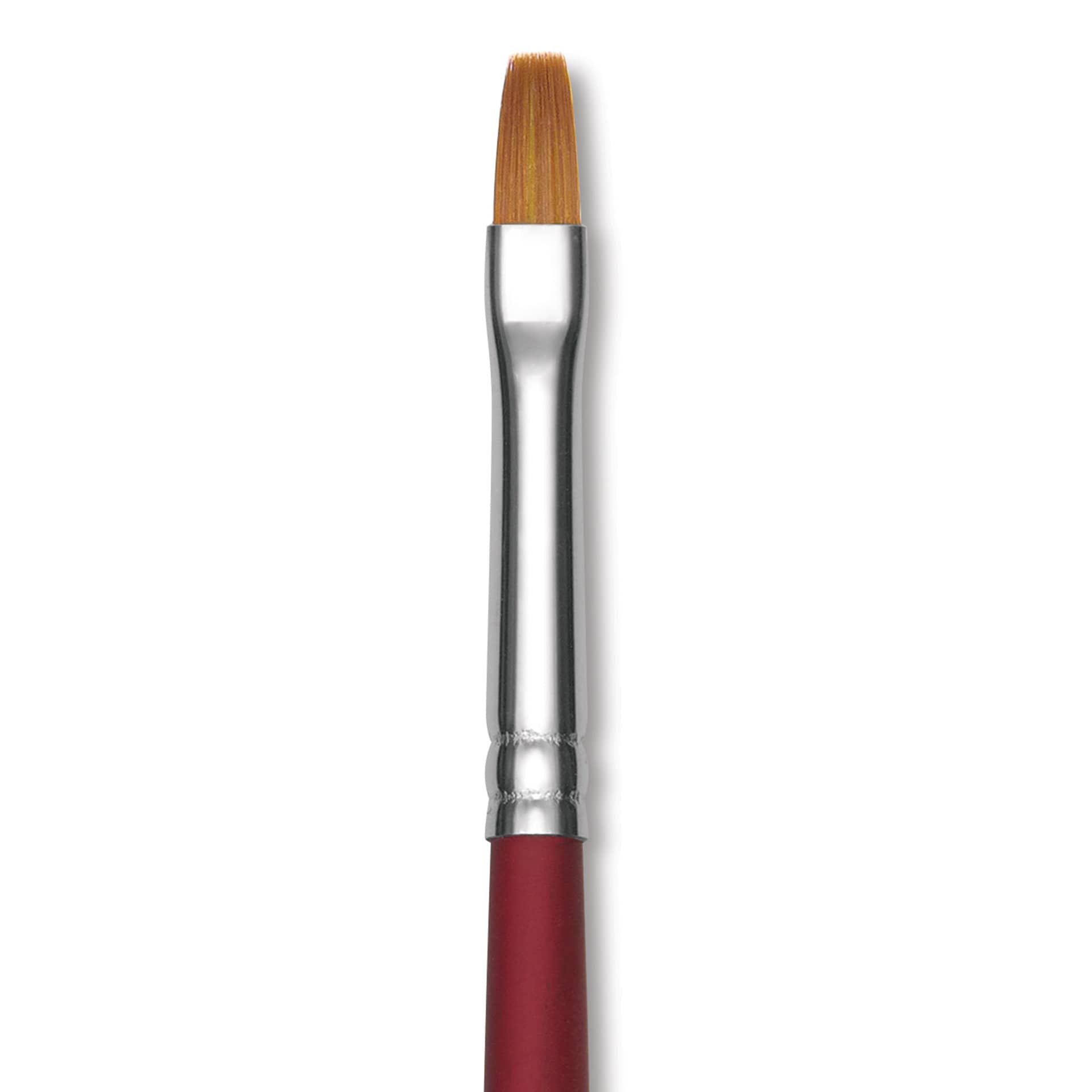 Princeton Velvetouch Series 3900 Synthetic Brush - Flat, Long Handle, Size 4 (close-up)