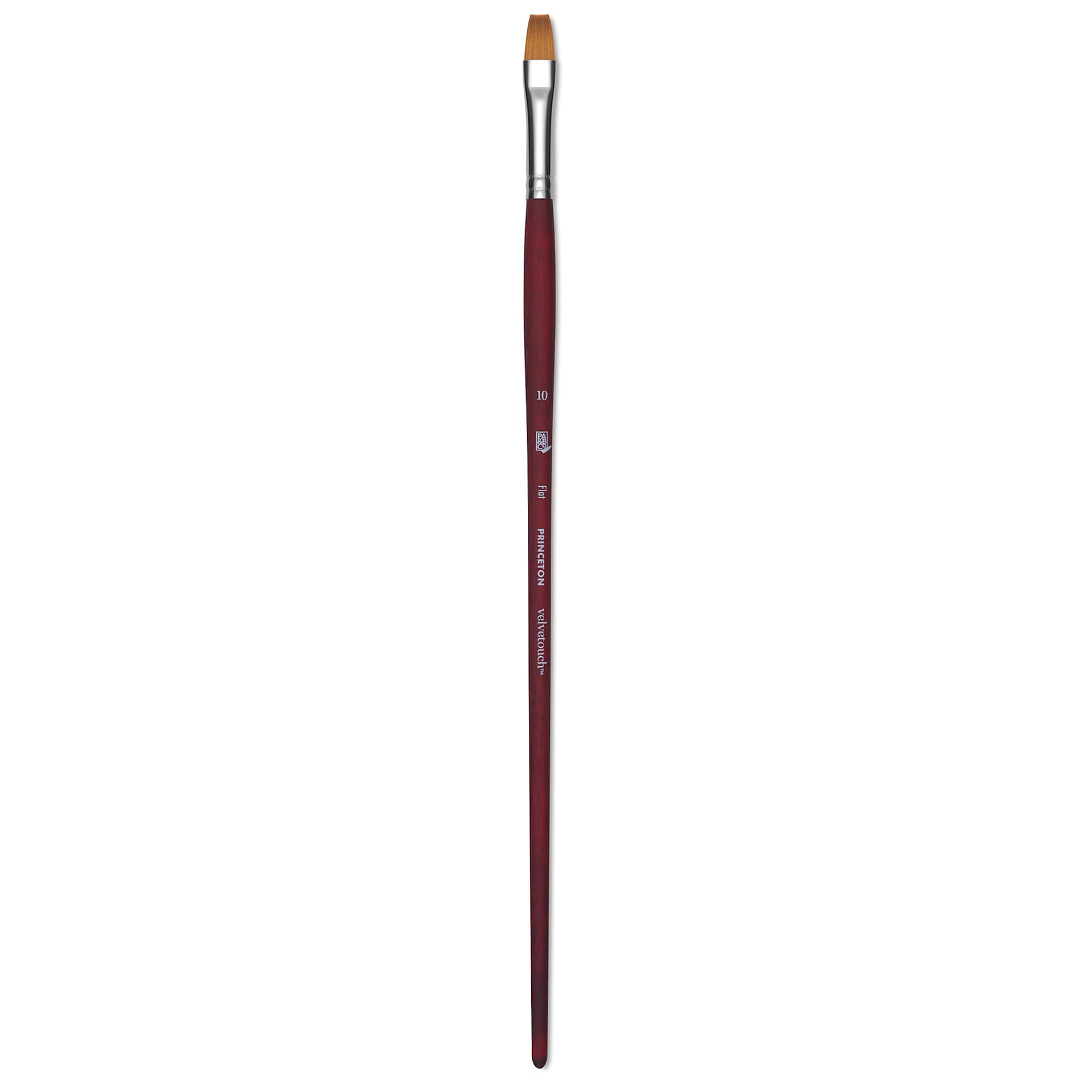 Princeton Velvetouch Series 3900 Synthetic Brush - Flat, Long Handle, Size 10