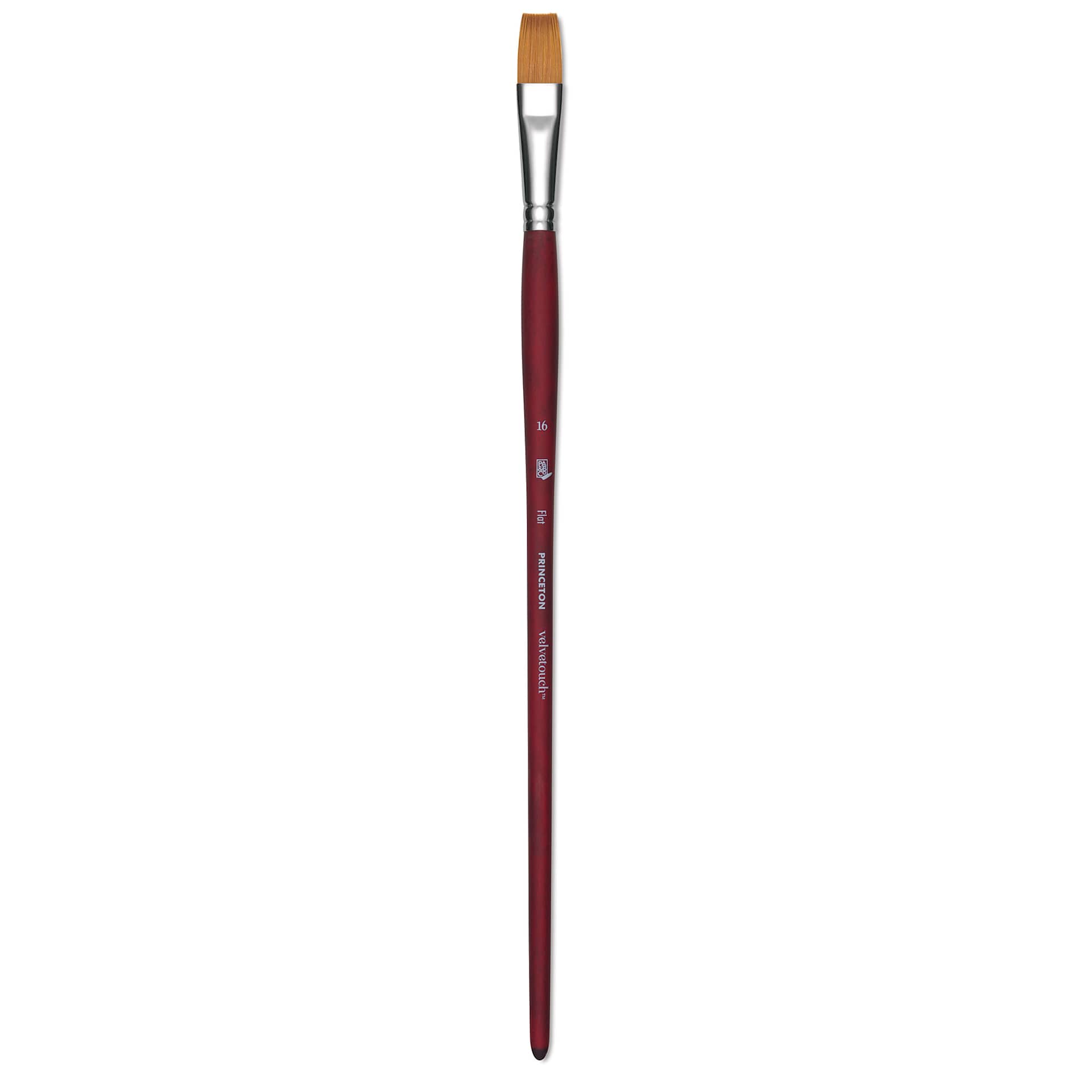 Princeton Velvetouch Series 3900 Synthetic Brush - Flat, Long Handle, Size 16