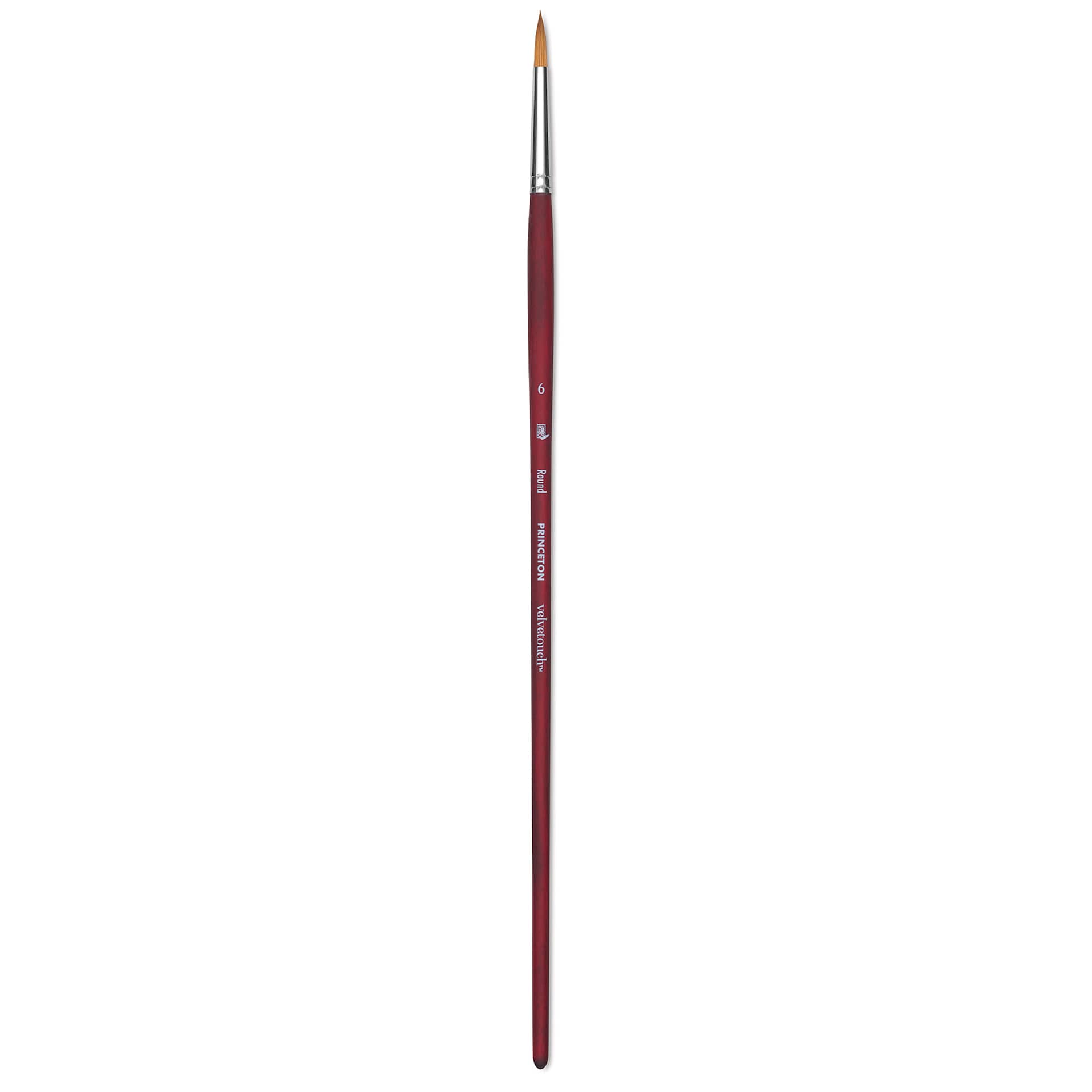 Princeton Velvetouch Series 3900 Synthetic Brush - Round, Long Handle, Size 6