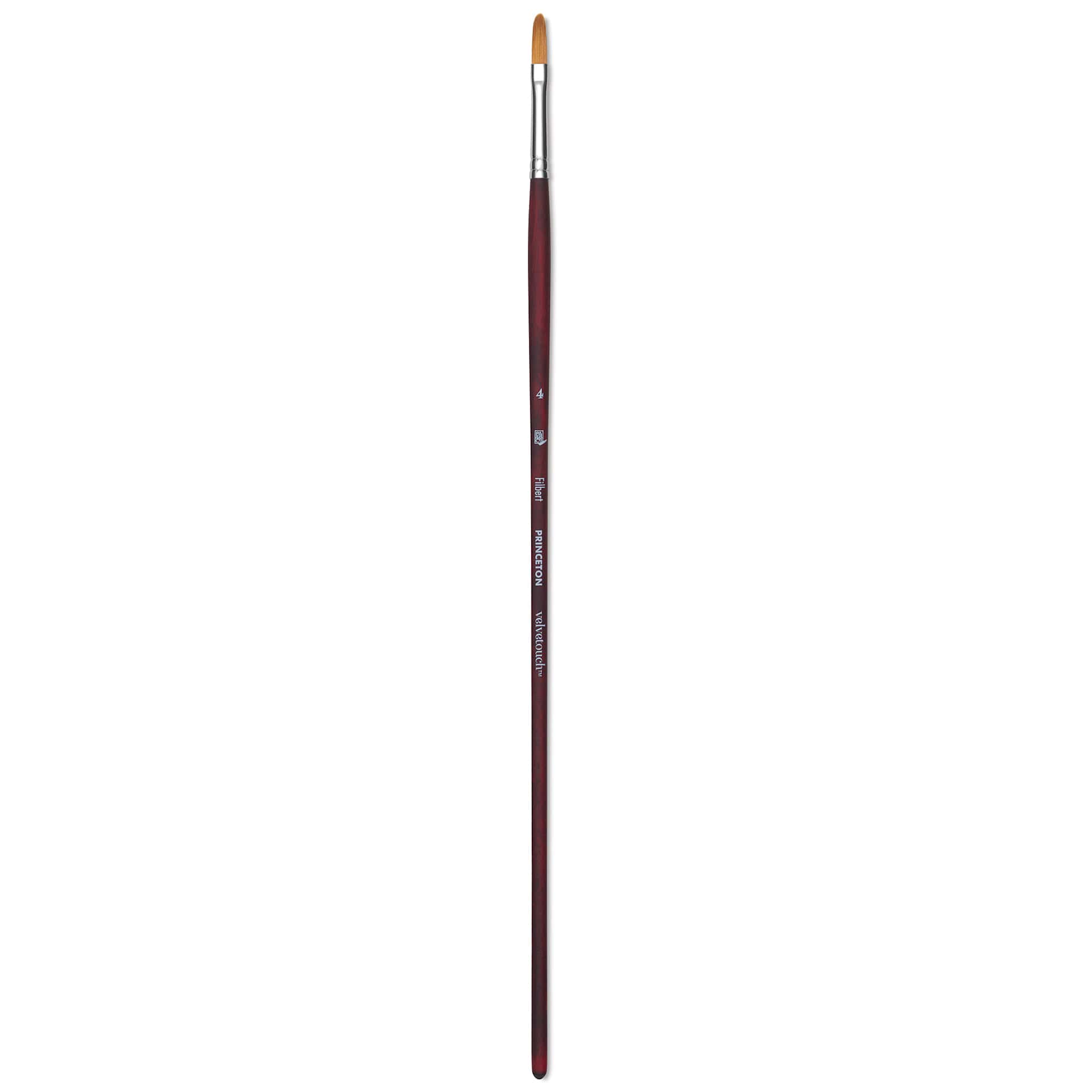 Princeton Velvetouch Series 3900 Synthetic Brush - Filbert, Long Handle, Size 4