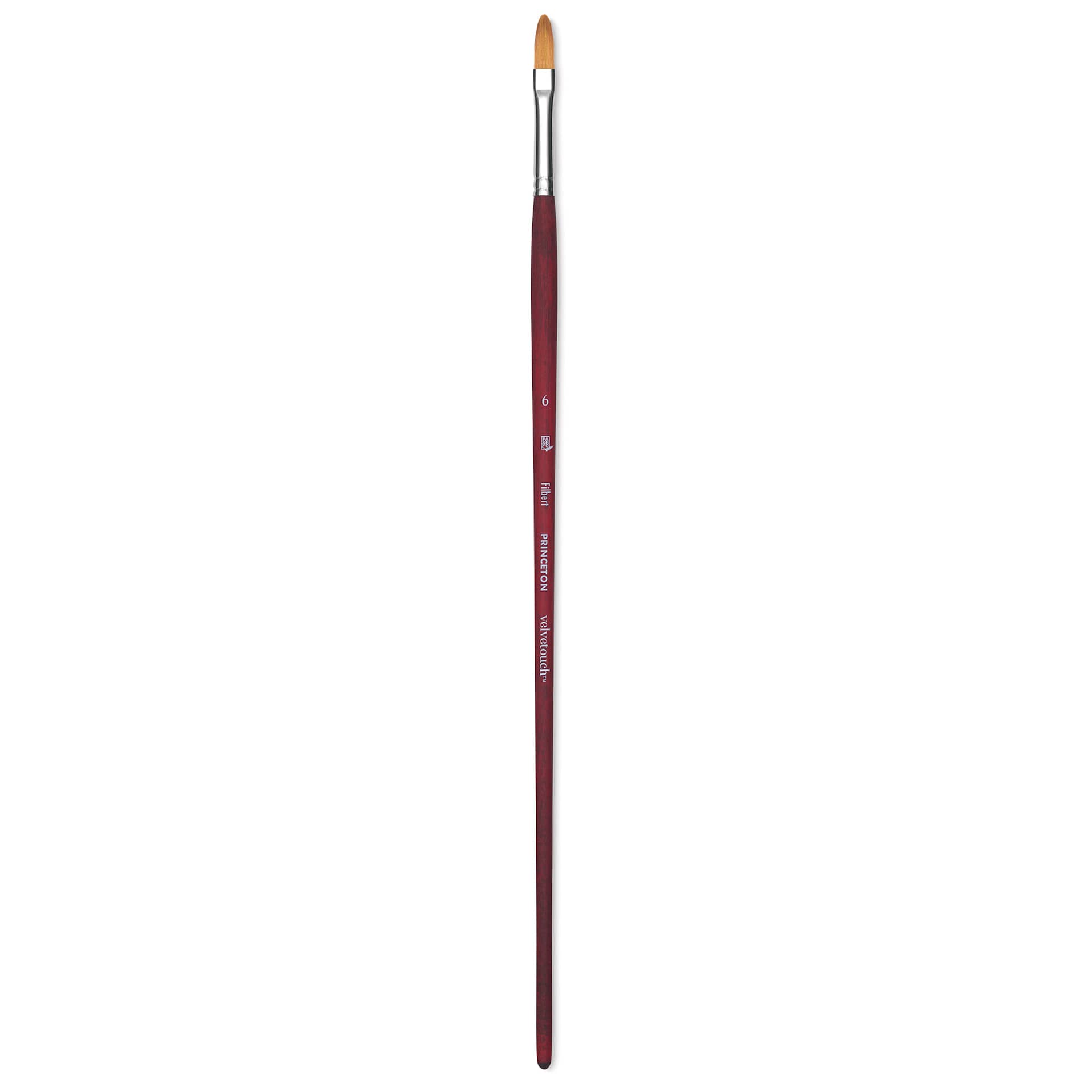 Princeton Velvetouch Series 3900 Synthetic Brush - Filbert, Long Handle, Size 6