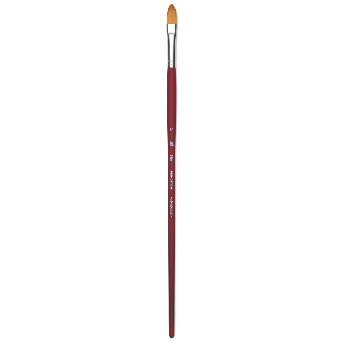Princeton Velvetouch Series 3900 Synthetic Brush - Filbert, Long Handle, Size 10