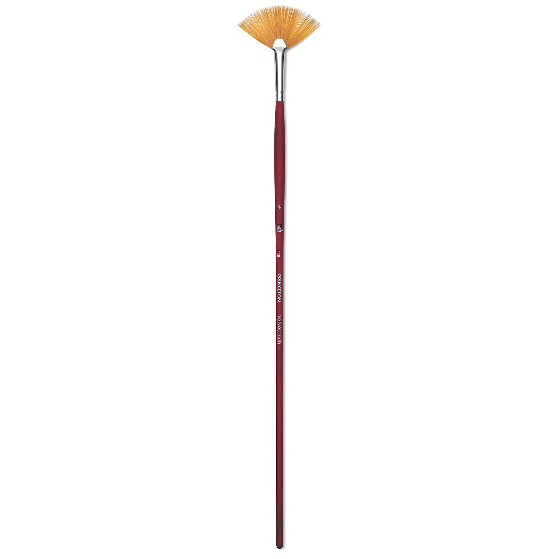 Princeton Velvetouch Series 3900 Synthetic Brush - Fan, Long Handle, Size 4