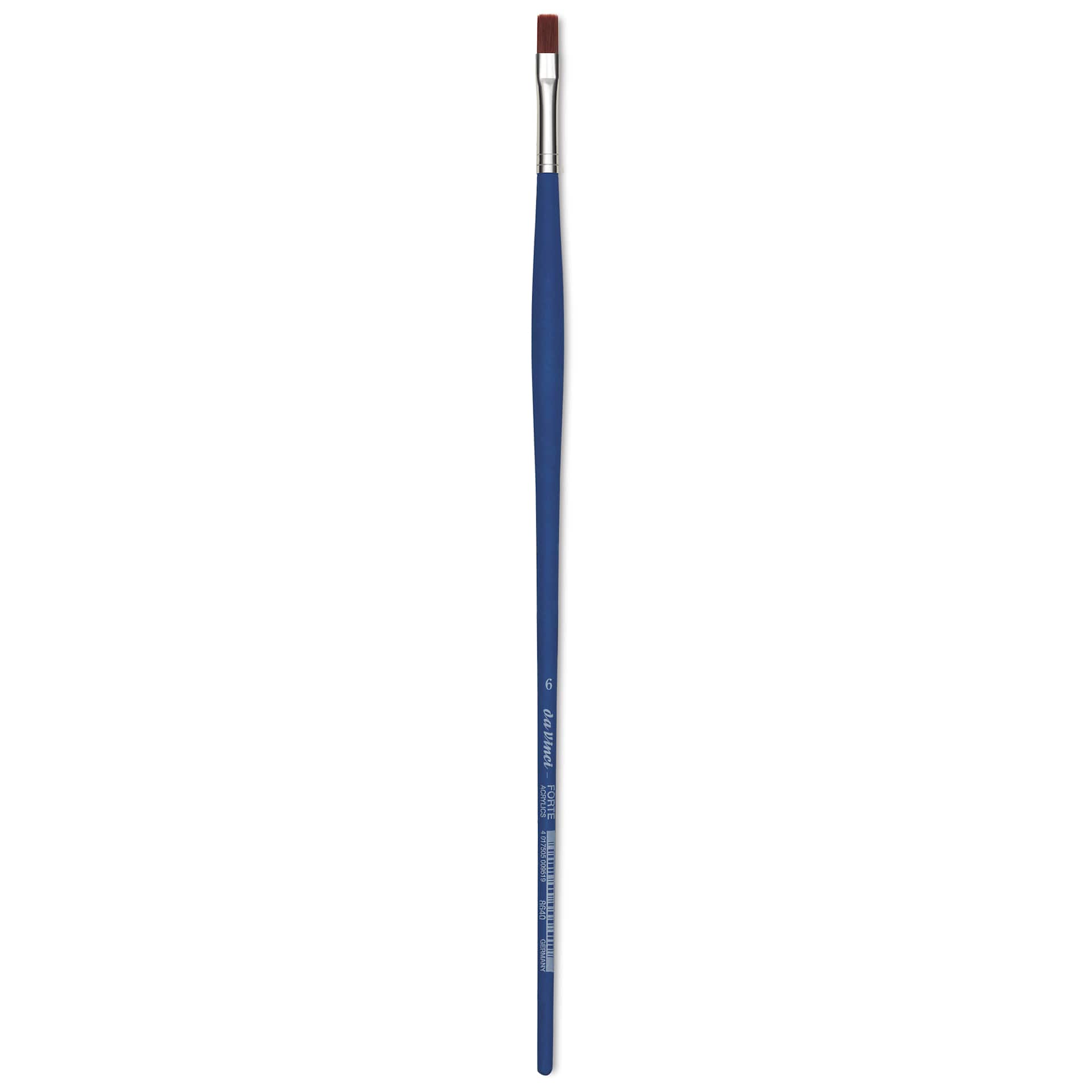Da Vinci Forte Acrylics Synthetic Brush - Flat, Long Handle, Size 6