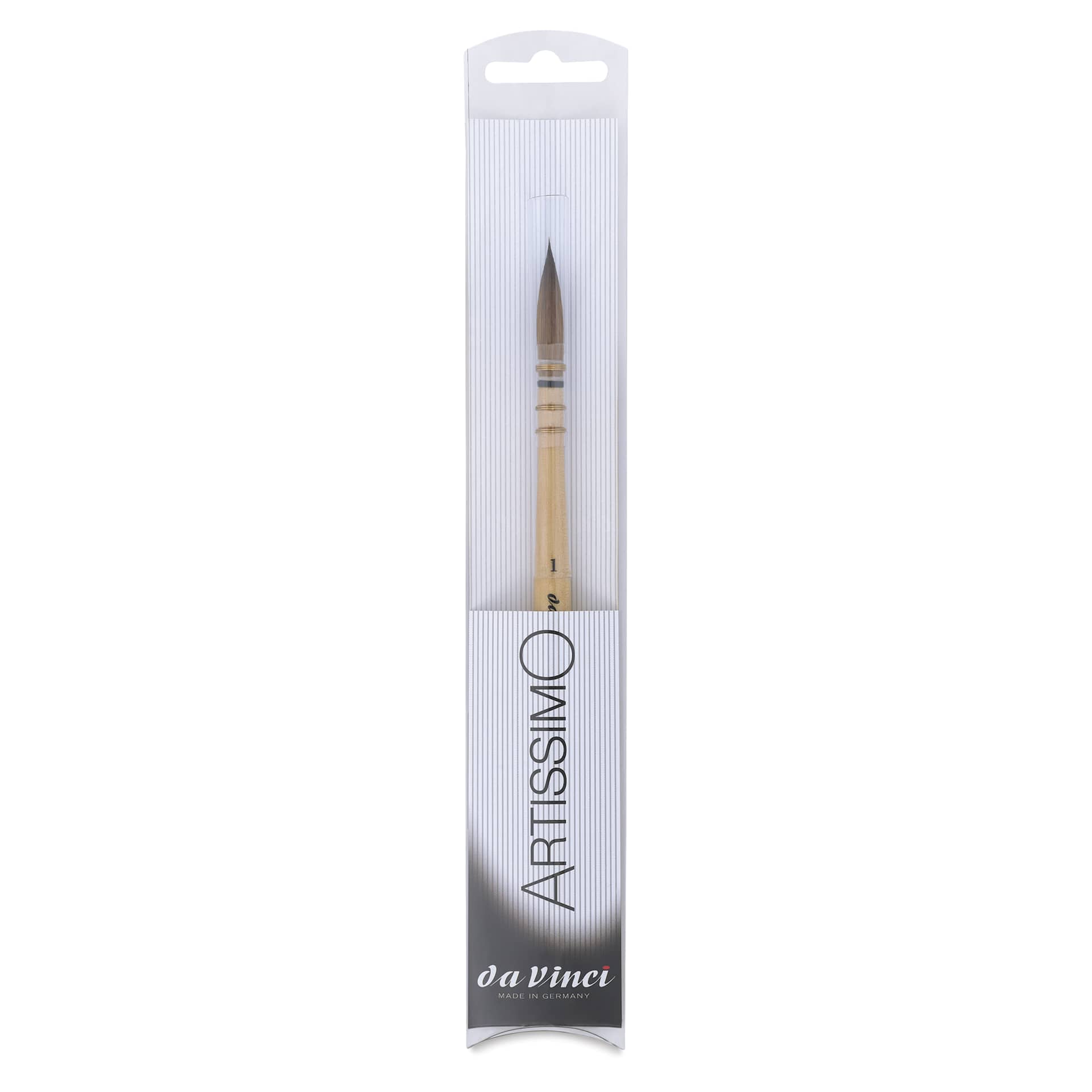 Da Vinci Artissimo Kolinsky Red Sable Brush - Quill, Size 1, inside of the packaging