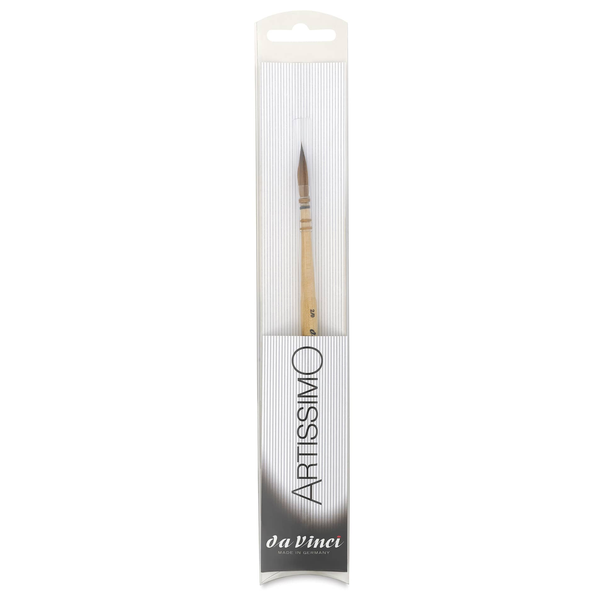  Da Vinci Artissimo Kolinsky Red Sable Brush - Quill, Size 2/0, brush inside of the packaging