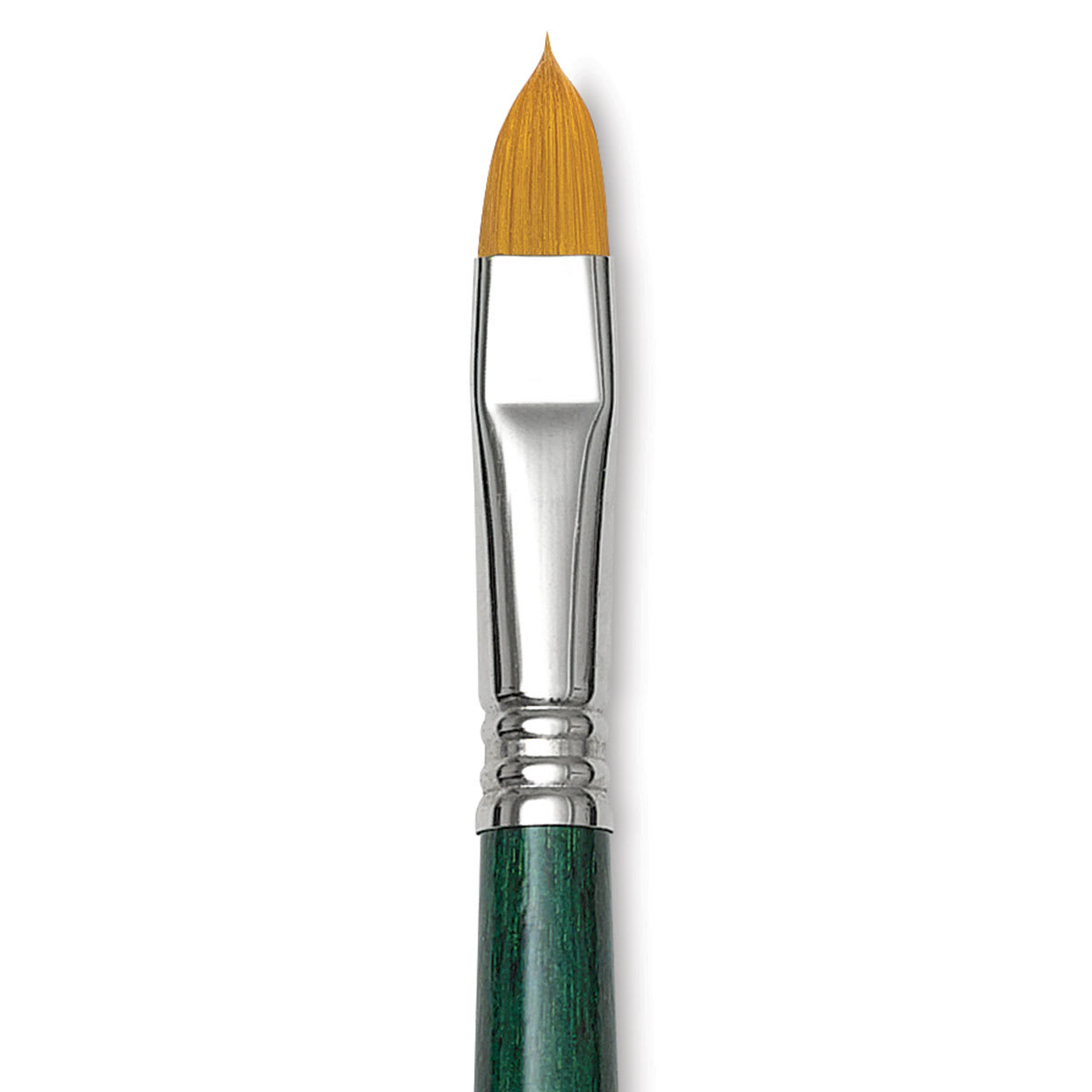 Escoda Barroco Toray Gold Synthetic Brush - Filbert "Cat's Tongue", Long Handle, Size 12 close up