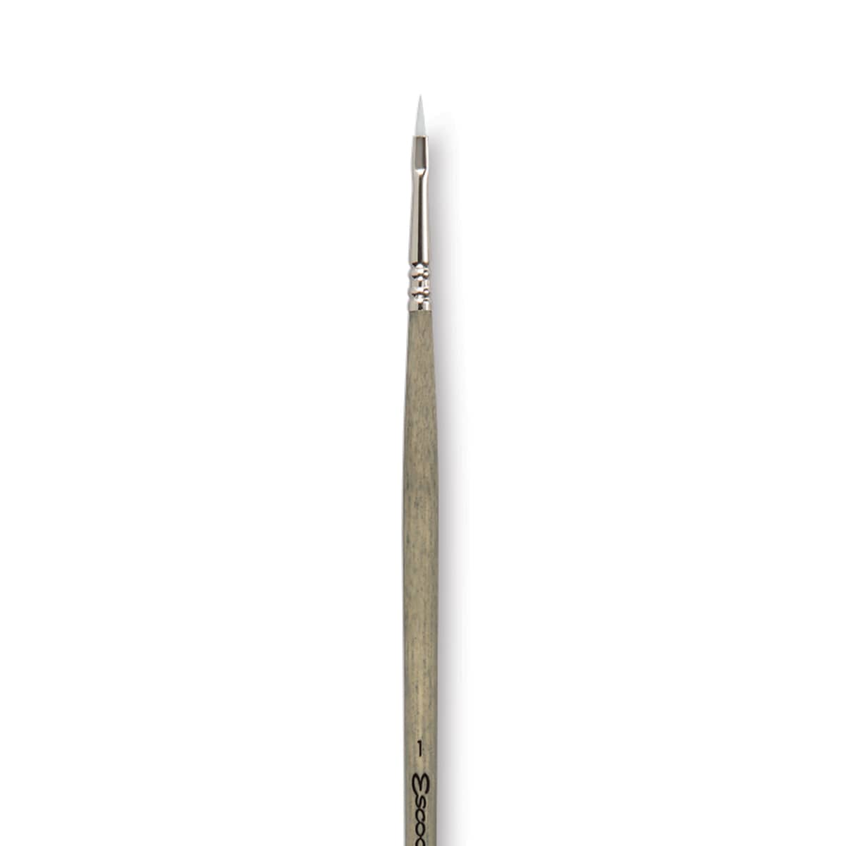 Escoda Perla Toray White Synthetic Brush - Filbert, Long Handle, Size 1
