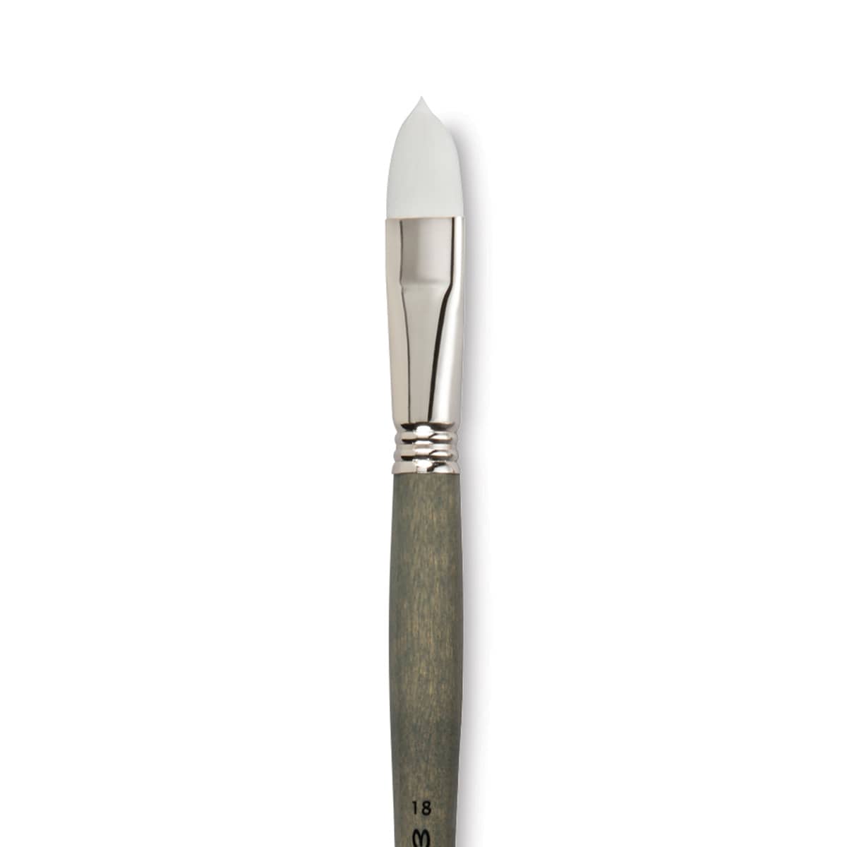 Escoda Perla Toray White Synthetic Brush - Filbert, Long Handle, Size 18