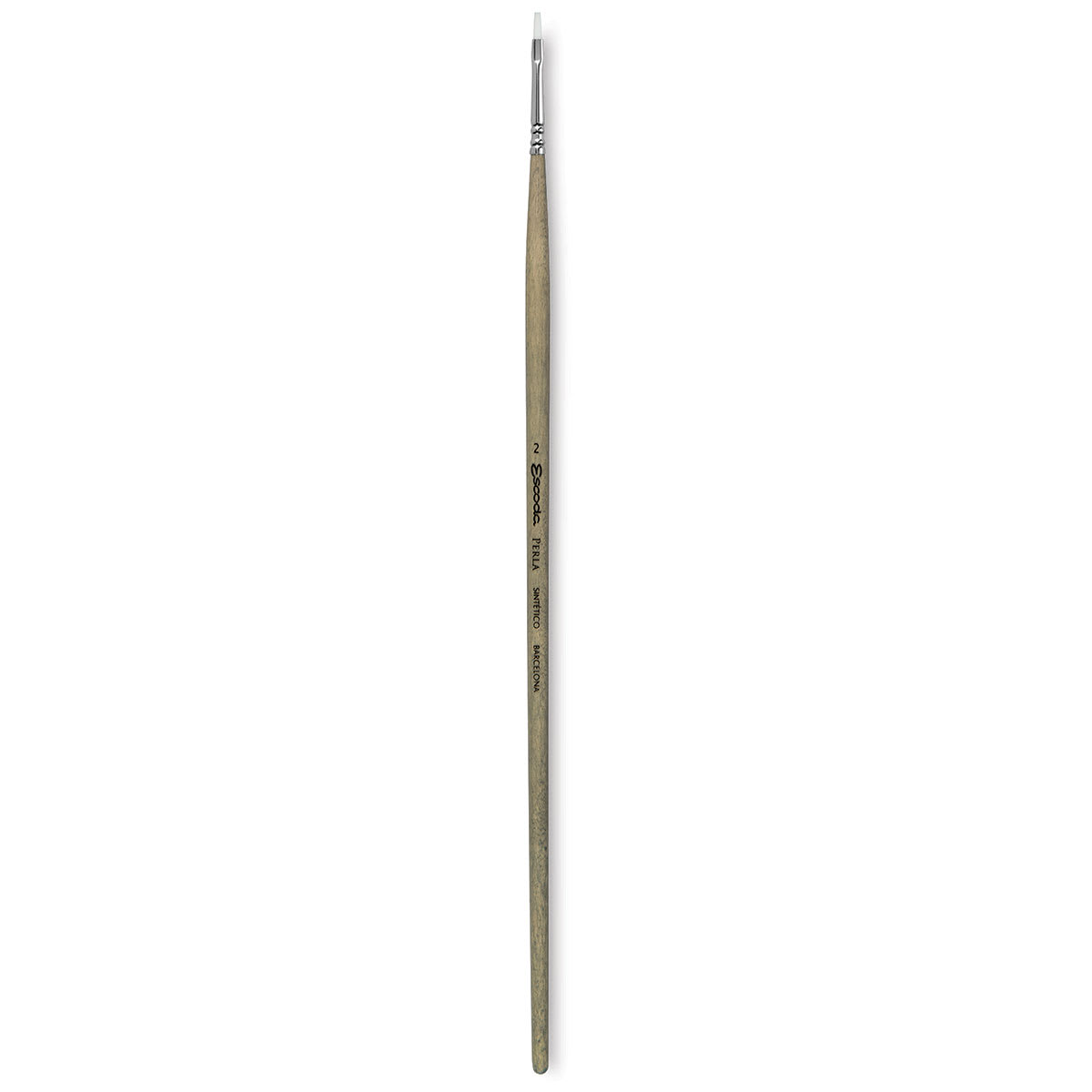 Escoda Perla Toray White Synthetic Brush - Bright, Long Handle, Size 2