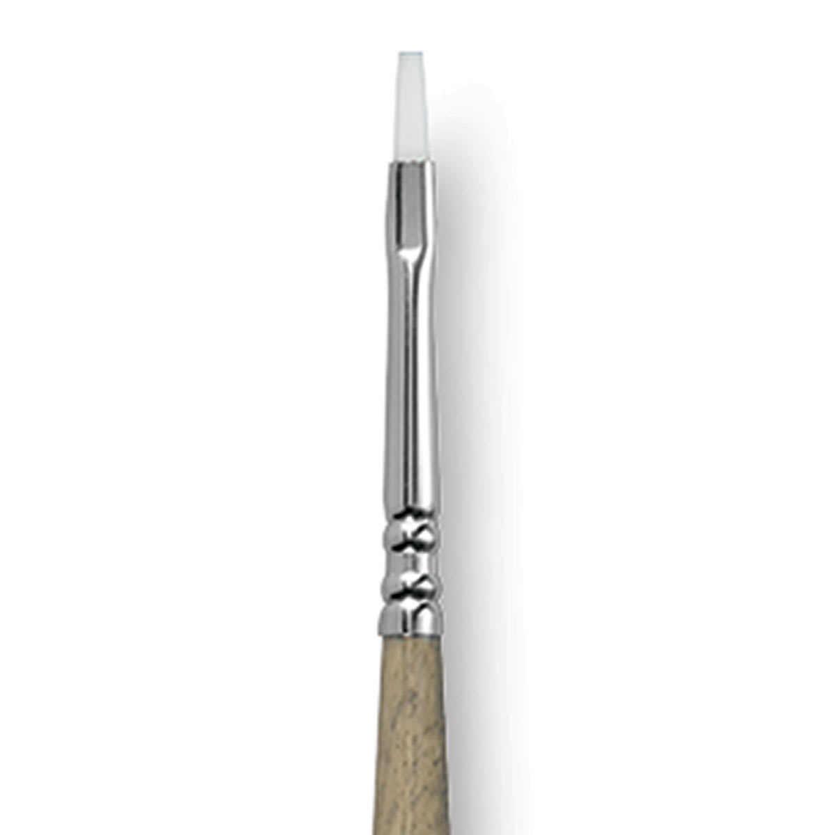 Escoda Perla Toray White Synthetic Brush - Bright, Long Handle, Size 2 close up