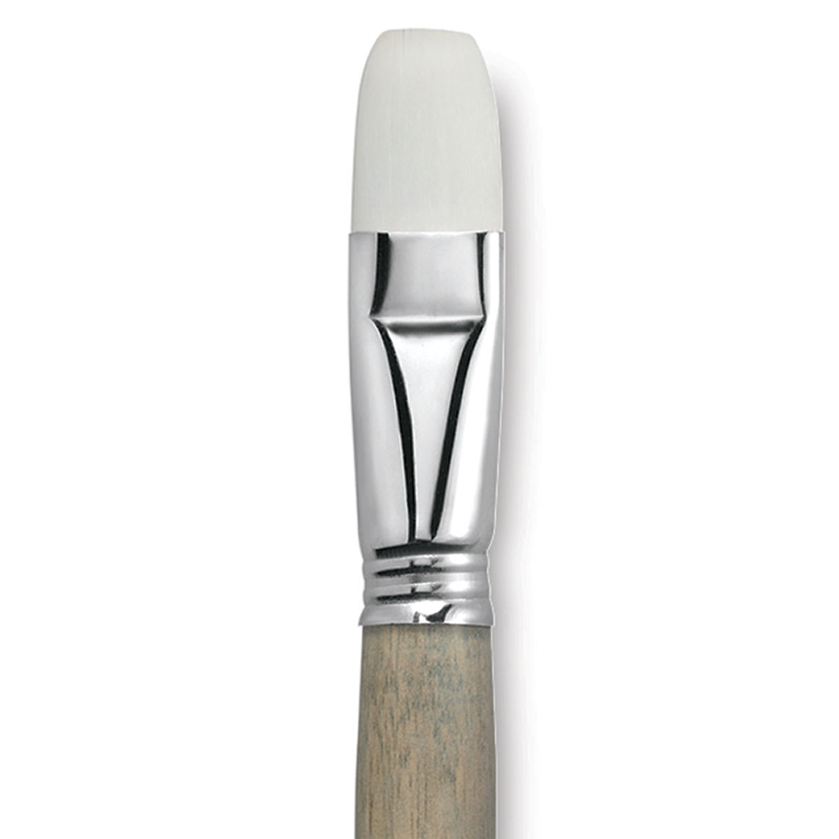 Escoda Perla Toray White Synthetic Brush - Bright, Long Handle, Size 22 close up