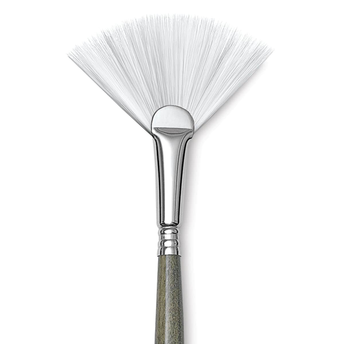 Escoda Perla Toray White Synthetic Brush - Fan, Long Handle, Size 4