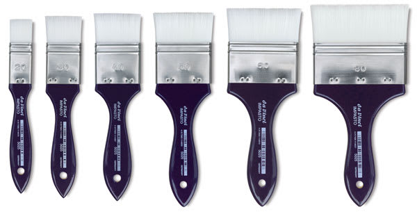 Da Vinci Impasto Brushes - Six Mottler Brushes shown upright