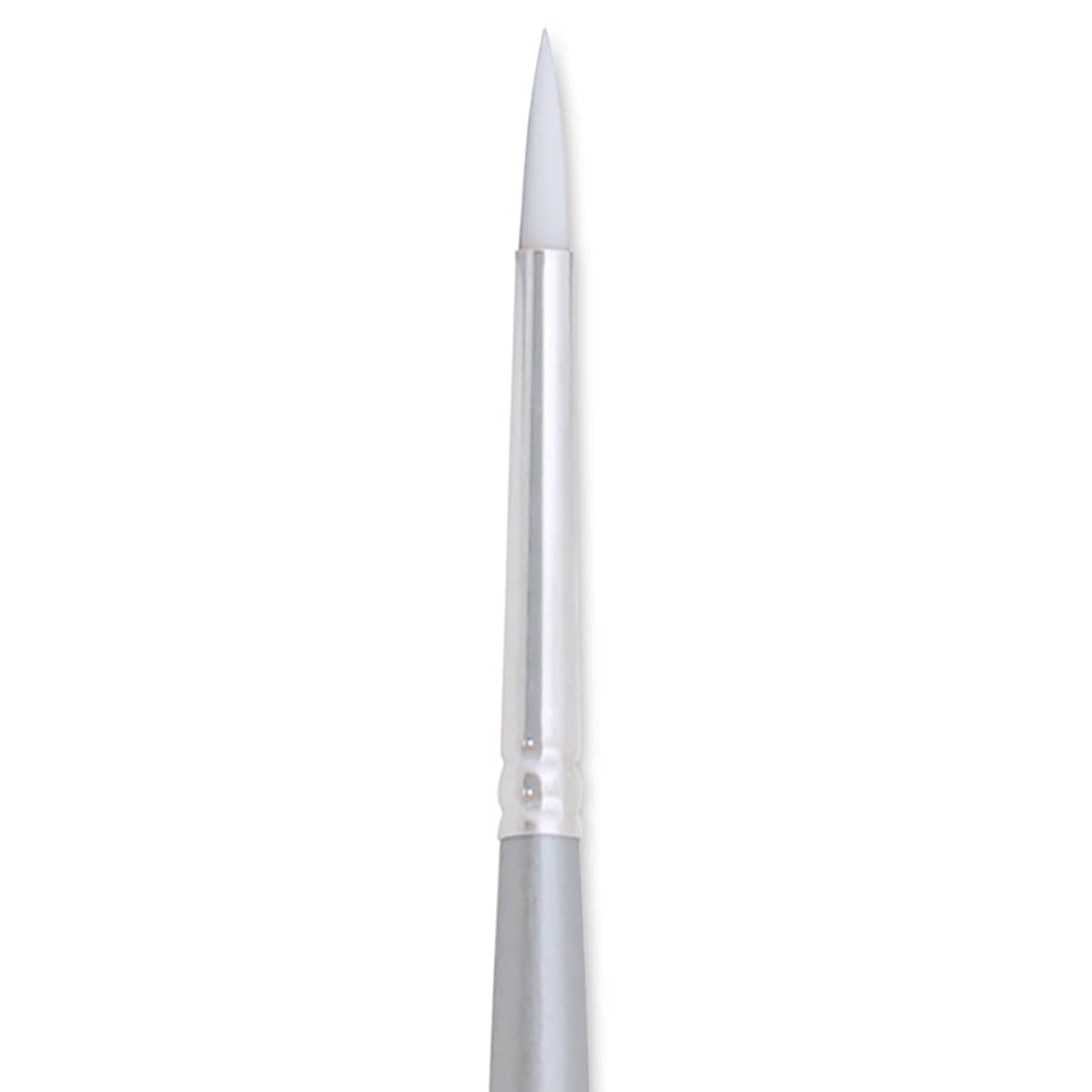 Silver Brush Silverwhite Synthetic Brush - Round, Long Handle, Size 1 close up