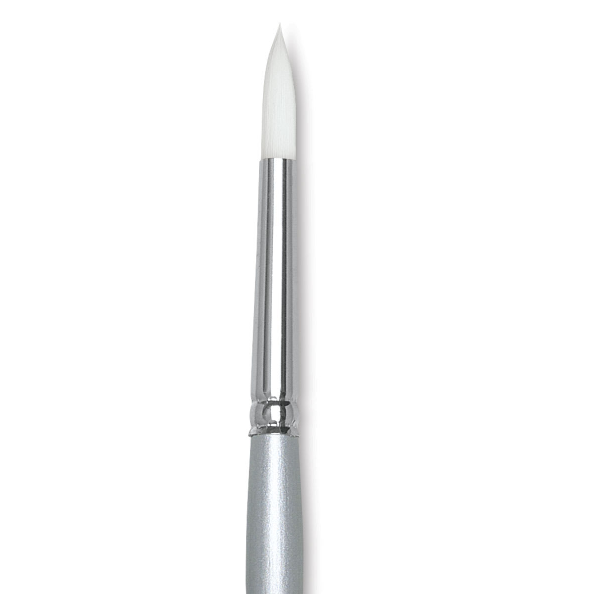 Silver Brush Silverwhite Synthetic Brush - Round, Long Handle, Size 4 close up