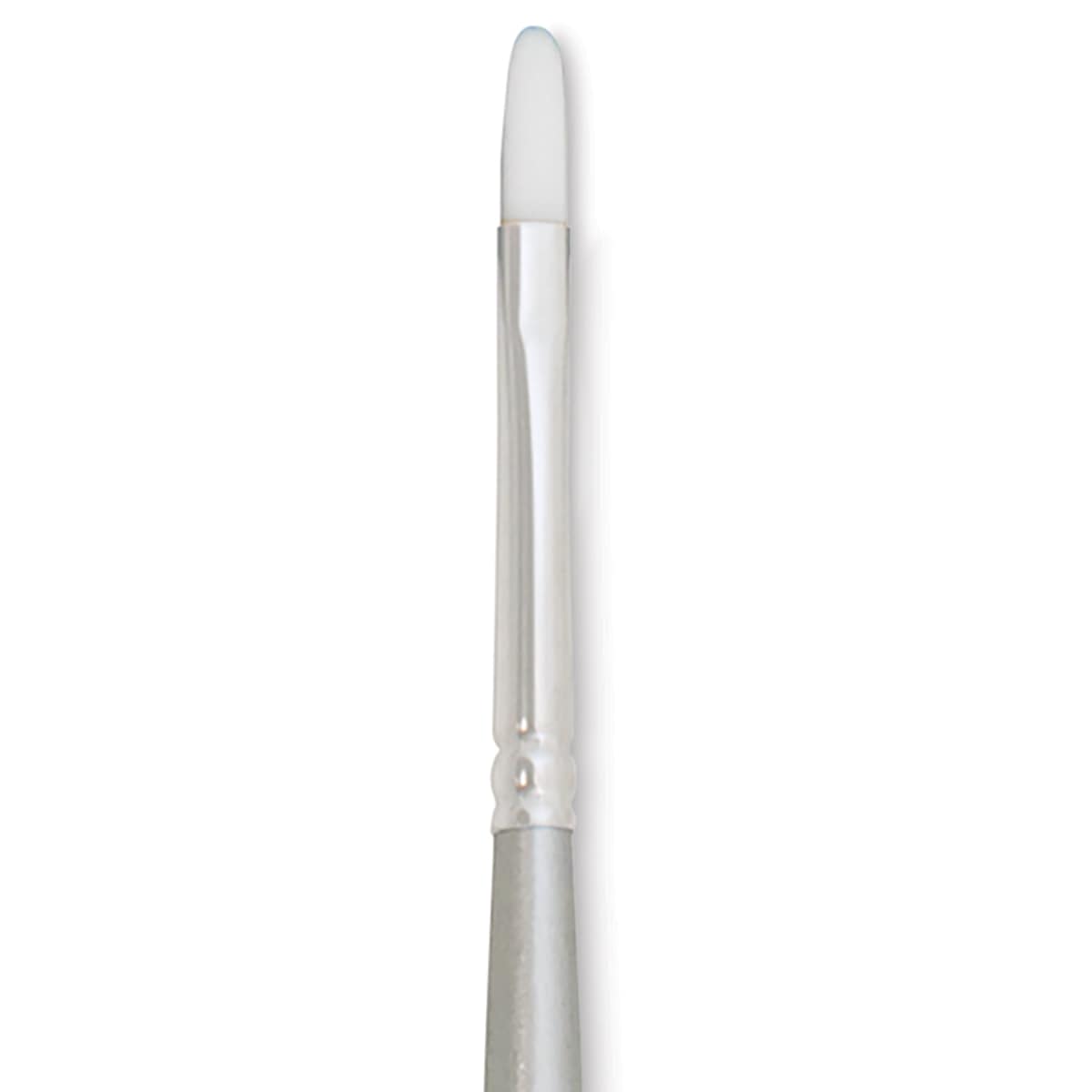 Silver Brush Silverwhite Synthetic Brush - Filbert, Long Handle, Size 0 close up