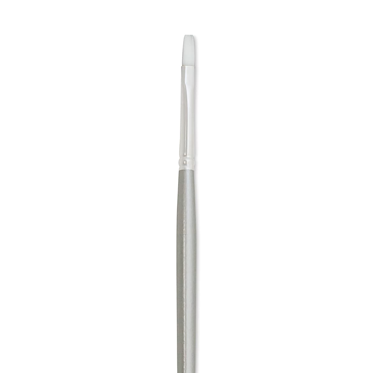 Silver Brush Silverwhite Synthetic Brush - Flat, Long Handle, Size 0 close up