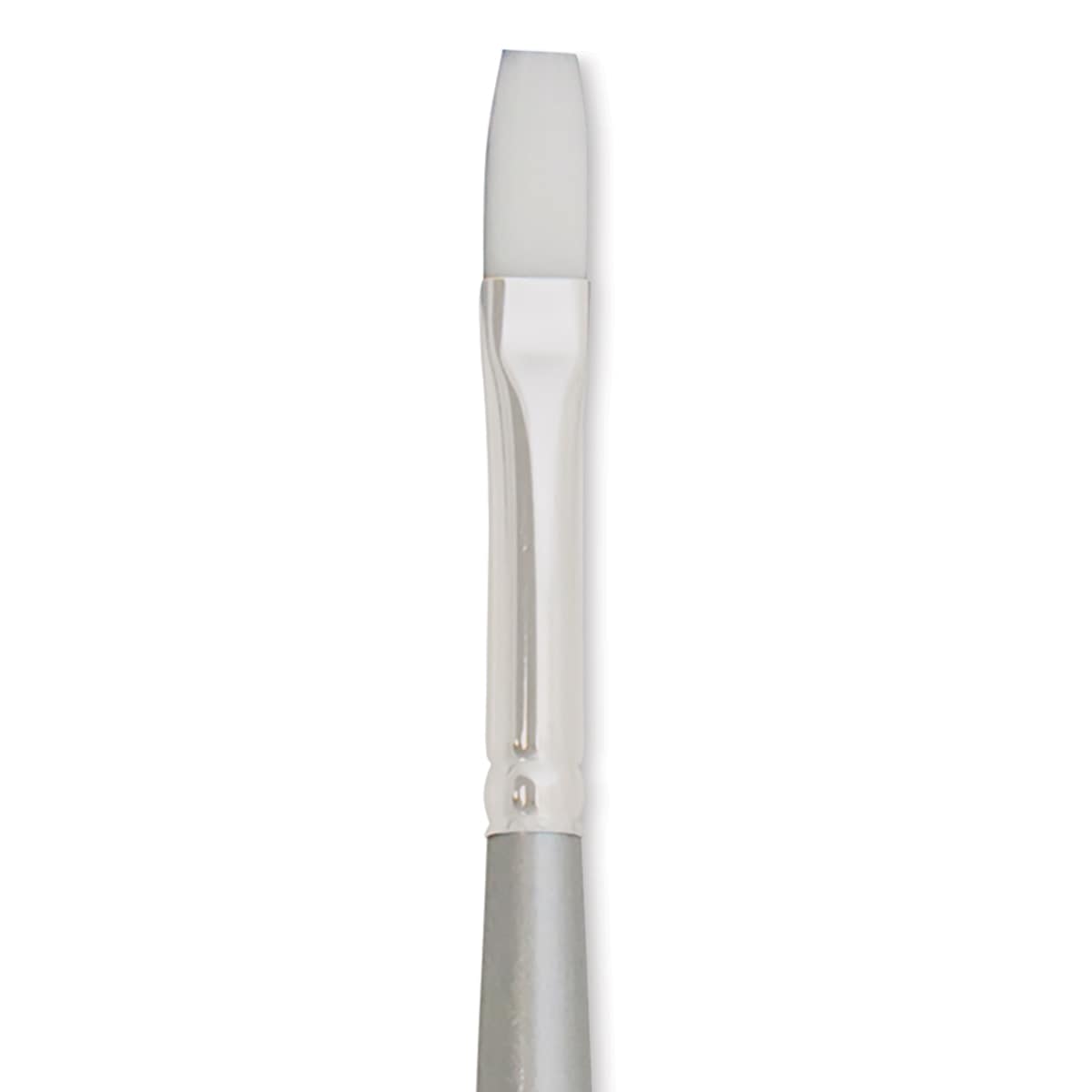 Silver Brush Silverwhite Synthetic Brush - Flat, Long Handle, Size 2 close up