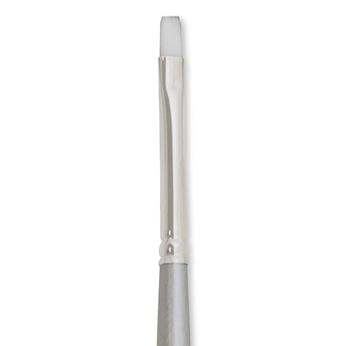 Silver Brush Silverwhite Synthetic Brush - Bright, Long Handle, Size 0 close up