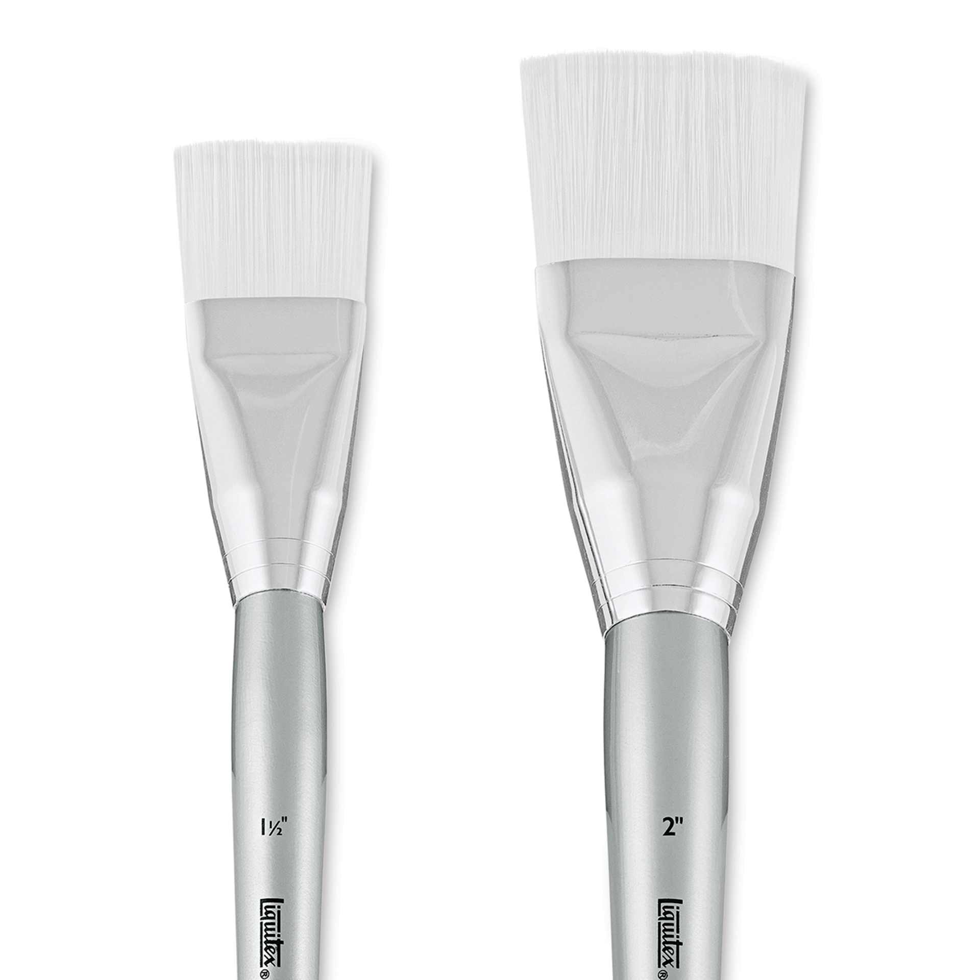 Liquitex Basics Synthetic Brush - Large Scale Flat, Short Handle Set of 2, close-up