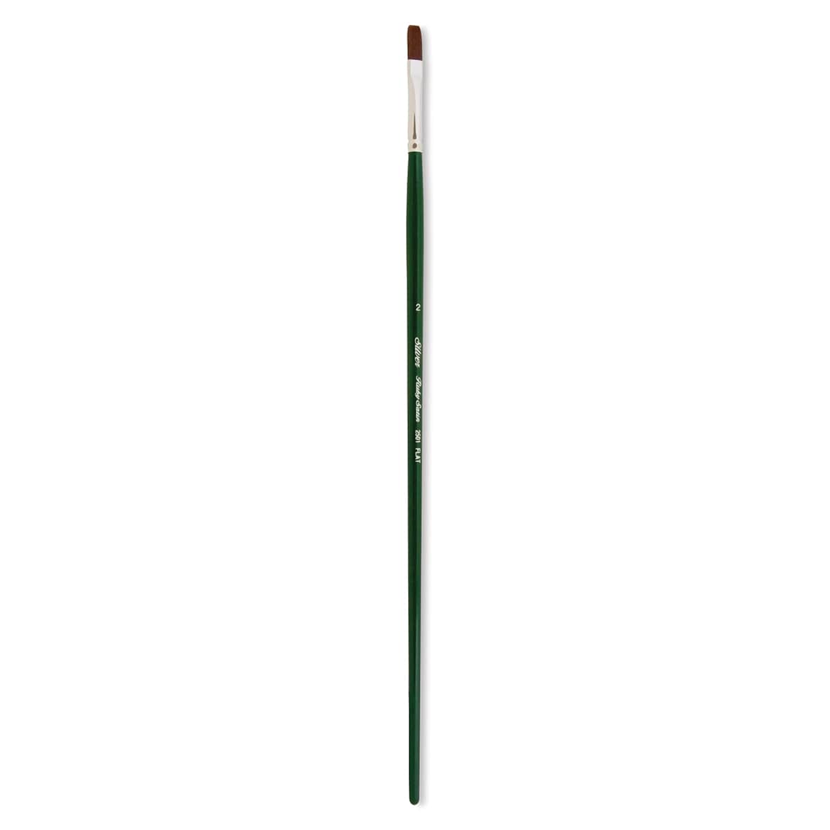 Silver Brush Ruby Satin Synthetic Brush - Flat, Size 2, Long Handle