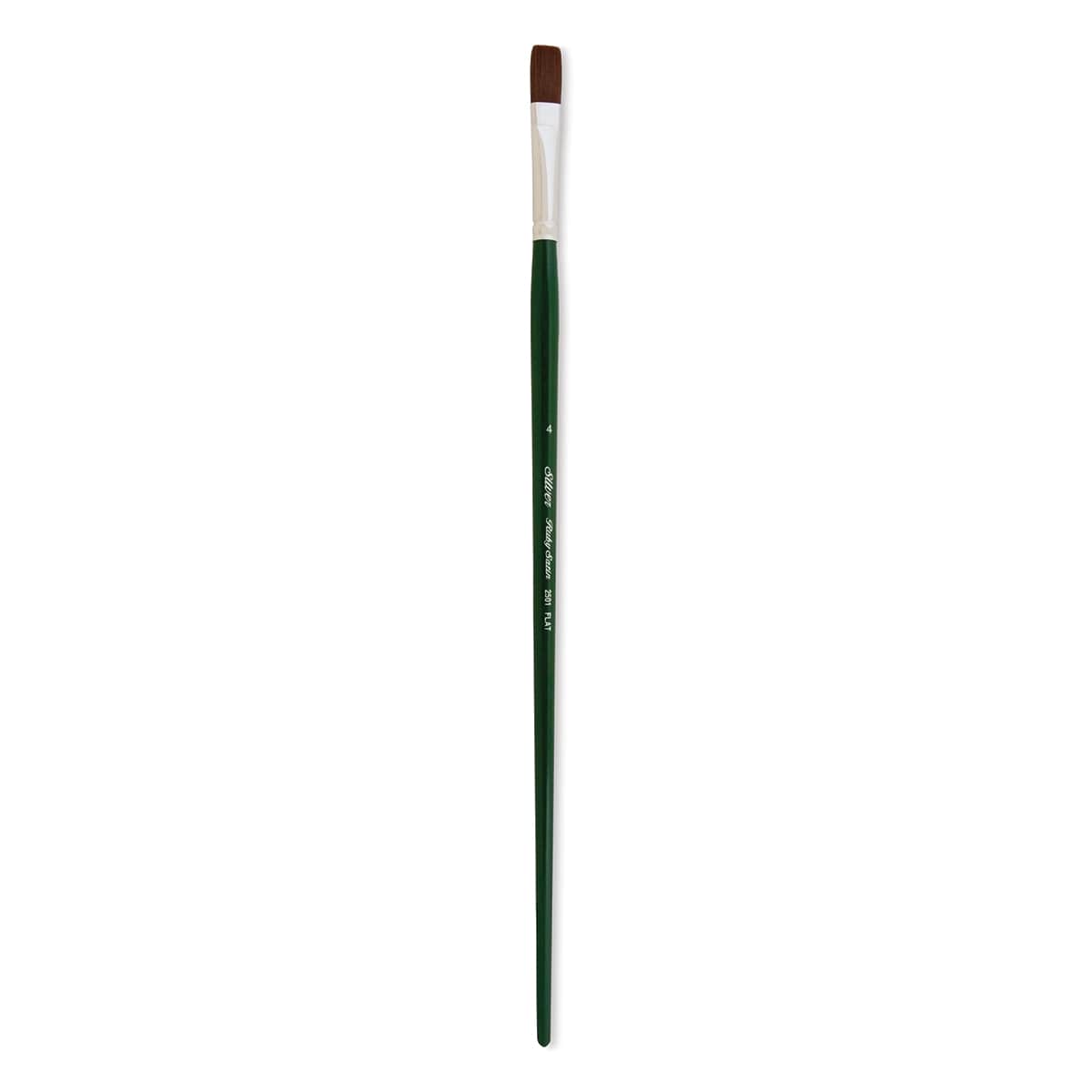 Silver Brush Ruby Satin Synthetic Brush - Flat, Size 4, Long Handle