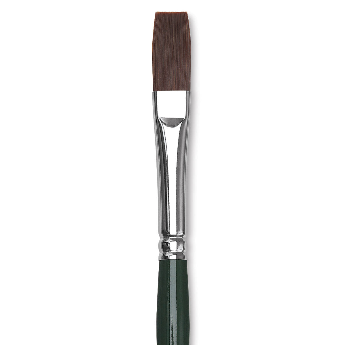 Silver Brush Ruby Satin Synthetic Brush - Flat, Size 6, Long Handle close-up