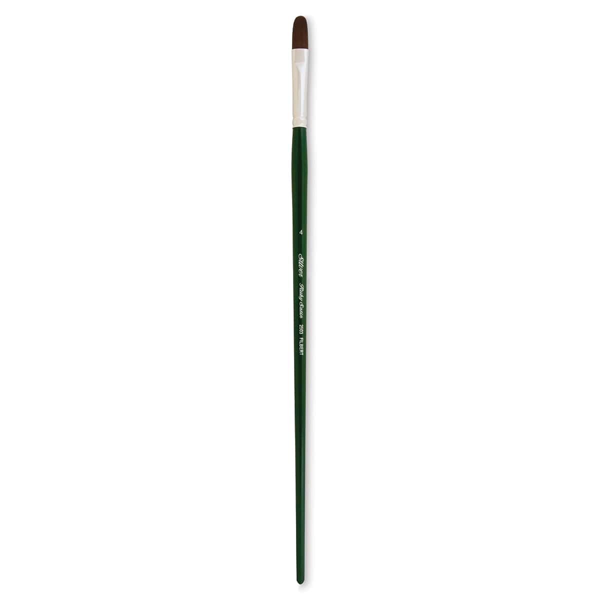 Silver Brush Ruby Satin Synthetic Brush - Filbert, Size 4, Long Handle