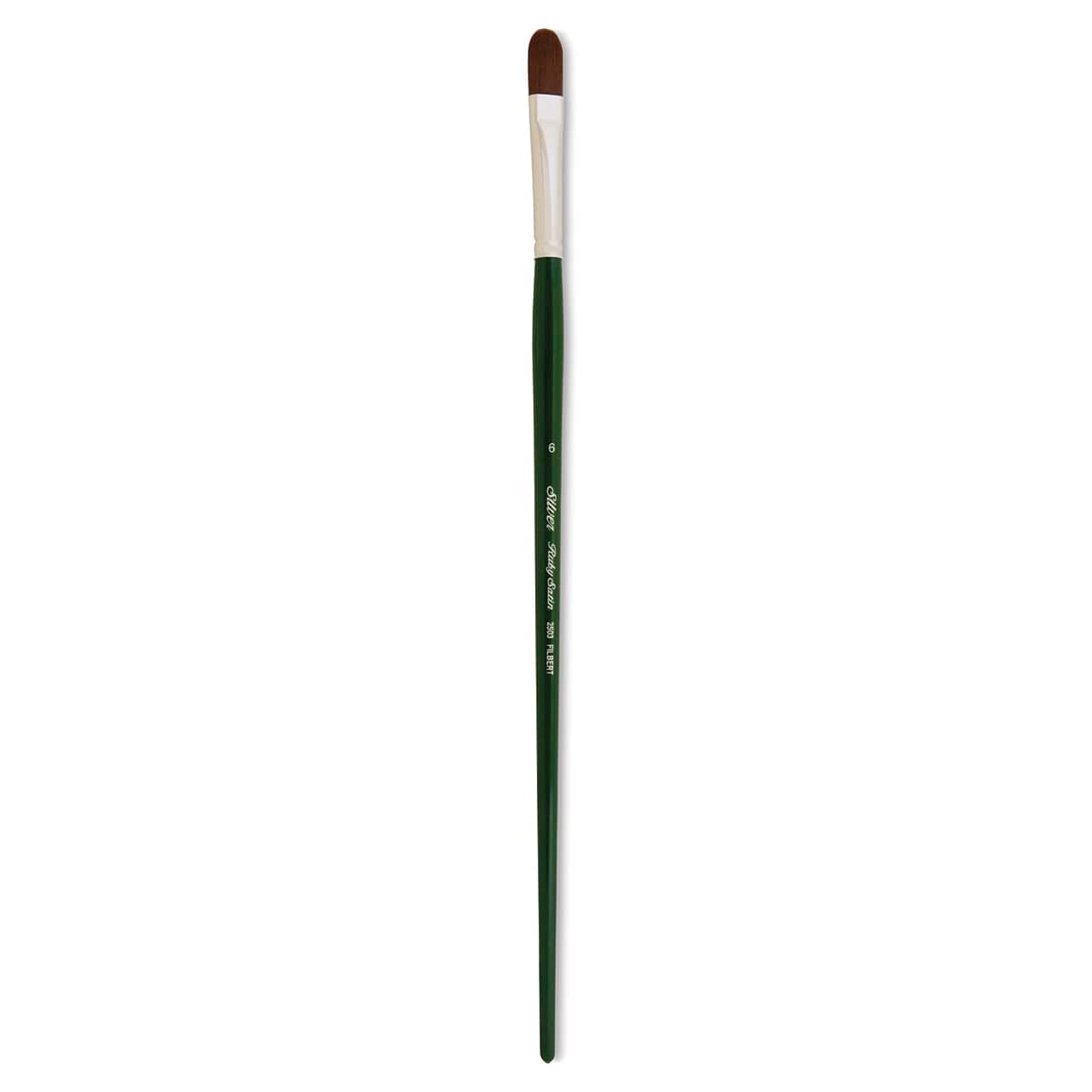 Silver Brush Ruby Satin Synthetic Brush - Filbert, Size 6, Long Handle