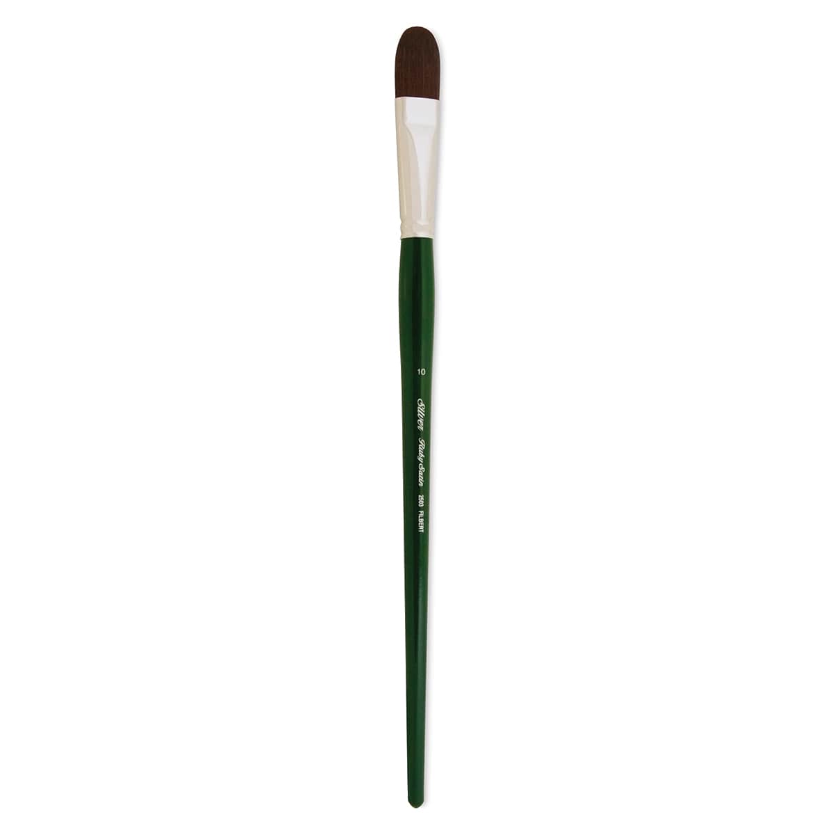 Silver Brush Ruby Satin Synthetic Brush - Filbert, Size 10, Long Handle