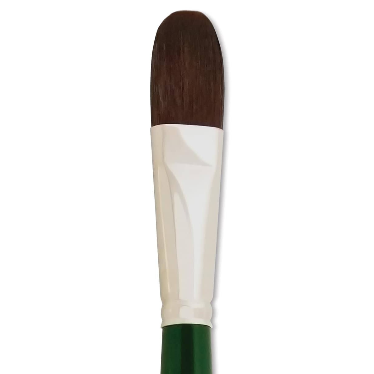 Silver Brush Ruby Satin Synthetic Brush - Filbert, Size 12, Long Handle close-up