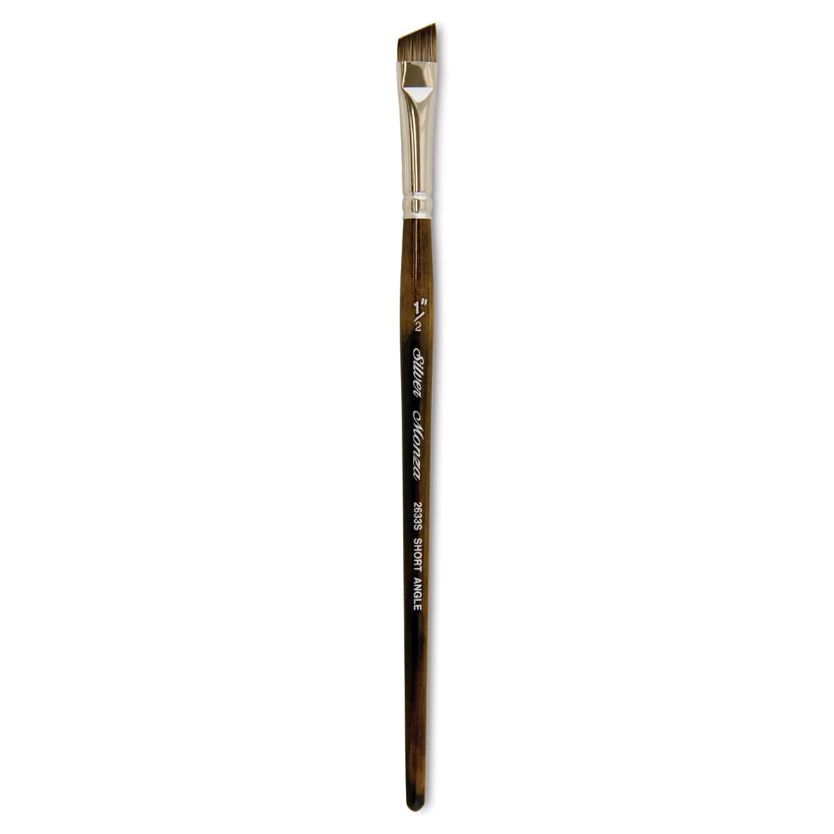 Silver Brush Monza Synthetic Mongoose Artist Brush - Short Angle, Short Handle, Size 1/2"