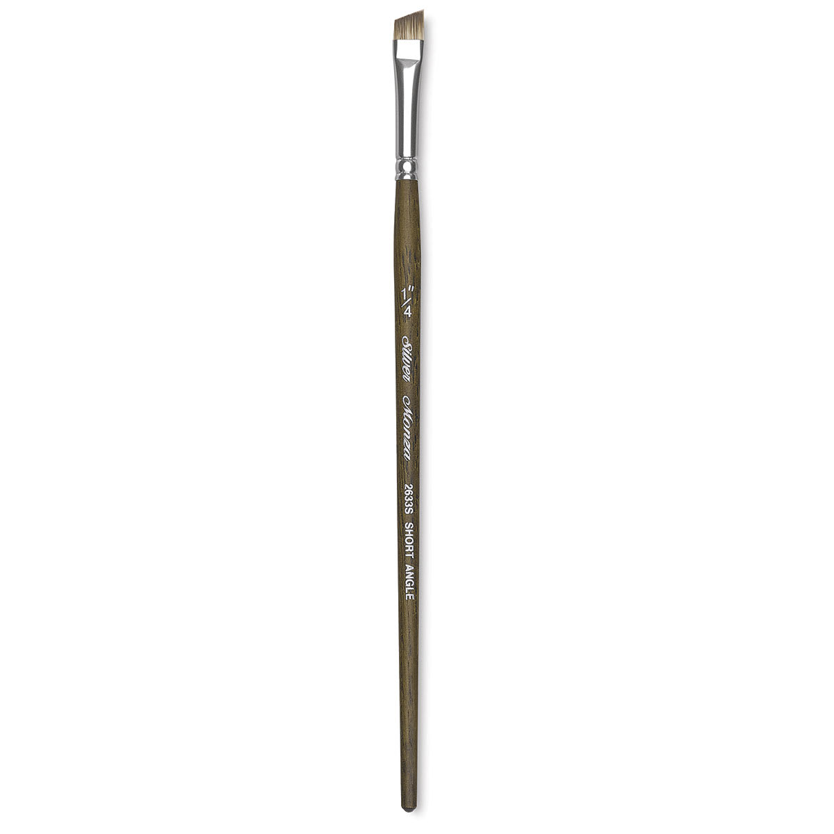 Silver Brush Monza Synthetic Mongoose Artist Brush - Short Angle, Short Handle, Size 1/4"