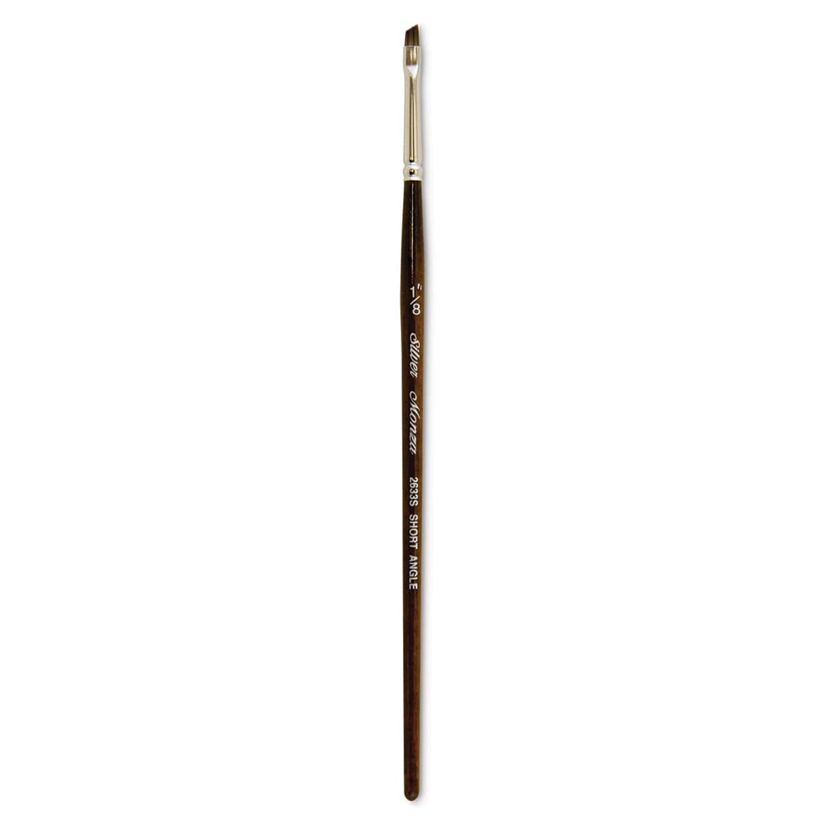 Silver Brush Monza Synthetic Mongoose Artist Brush - Short Angle, Short Handle, Size 1/8"