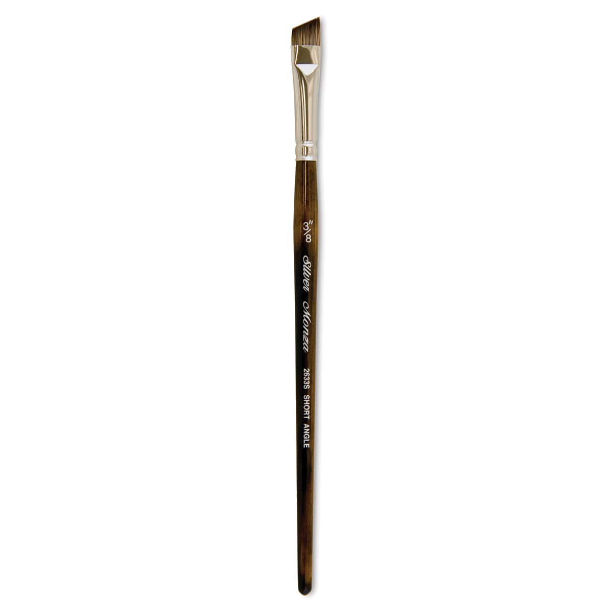 Silver Brush Monza Synthetic Mongoose Artist Brush - Short Angle, Short Handle, Size 3/8"