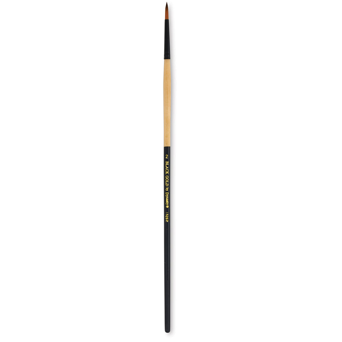 Dynasty Black Gold Brush - Round, Long Handle, Size 2