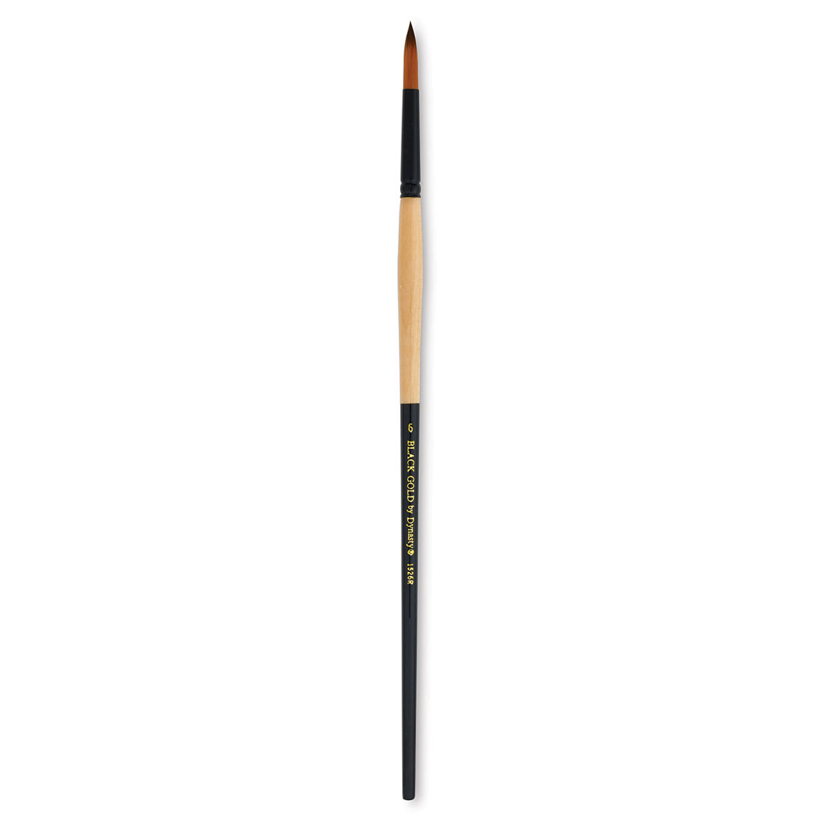 Dynasty Black Gold Brush - Round, Long Handle, Size 6