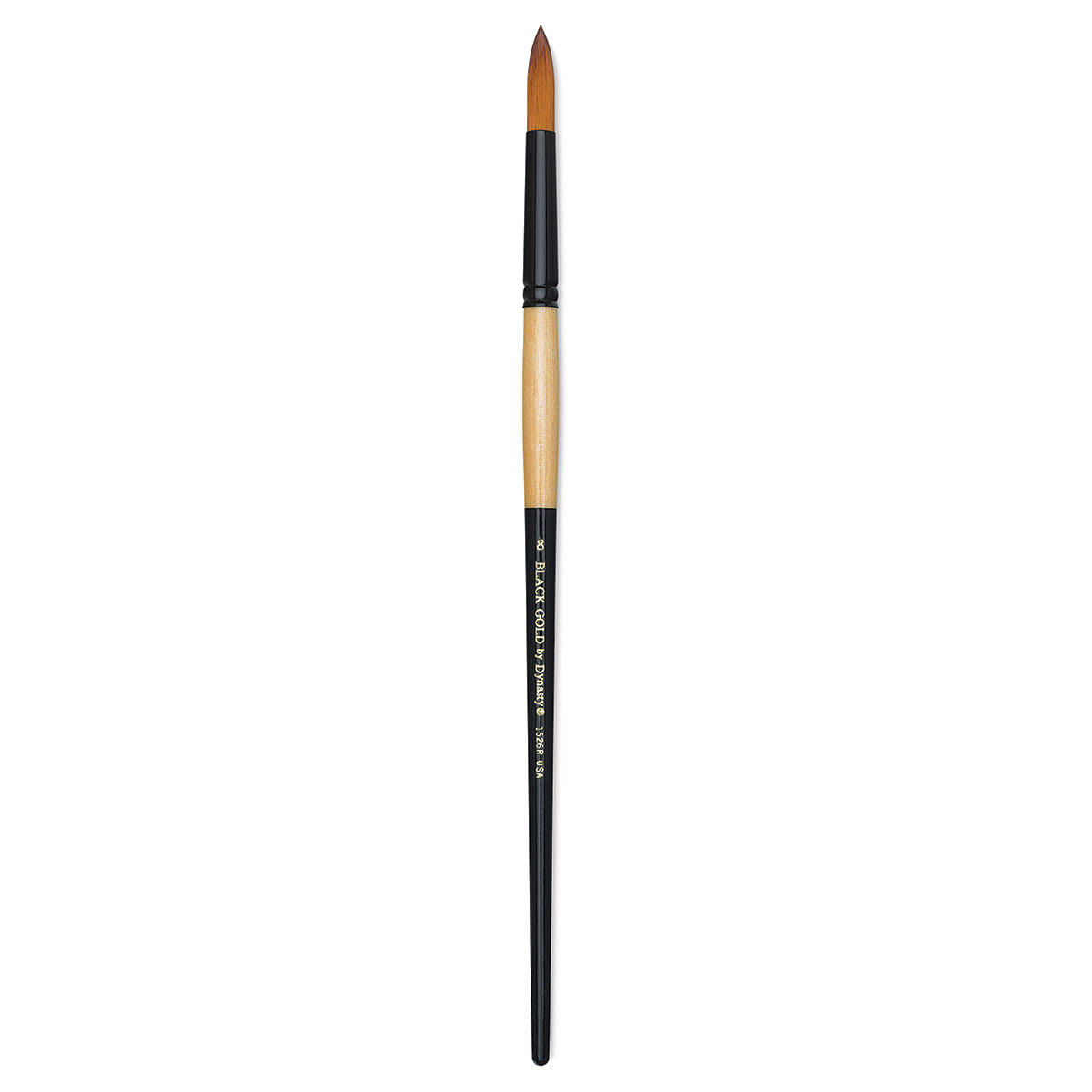 Dynasty Black Gold Brush - Round, Long Handle, Size 8