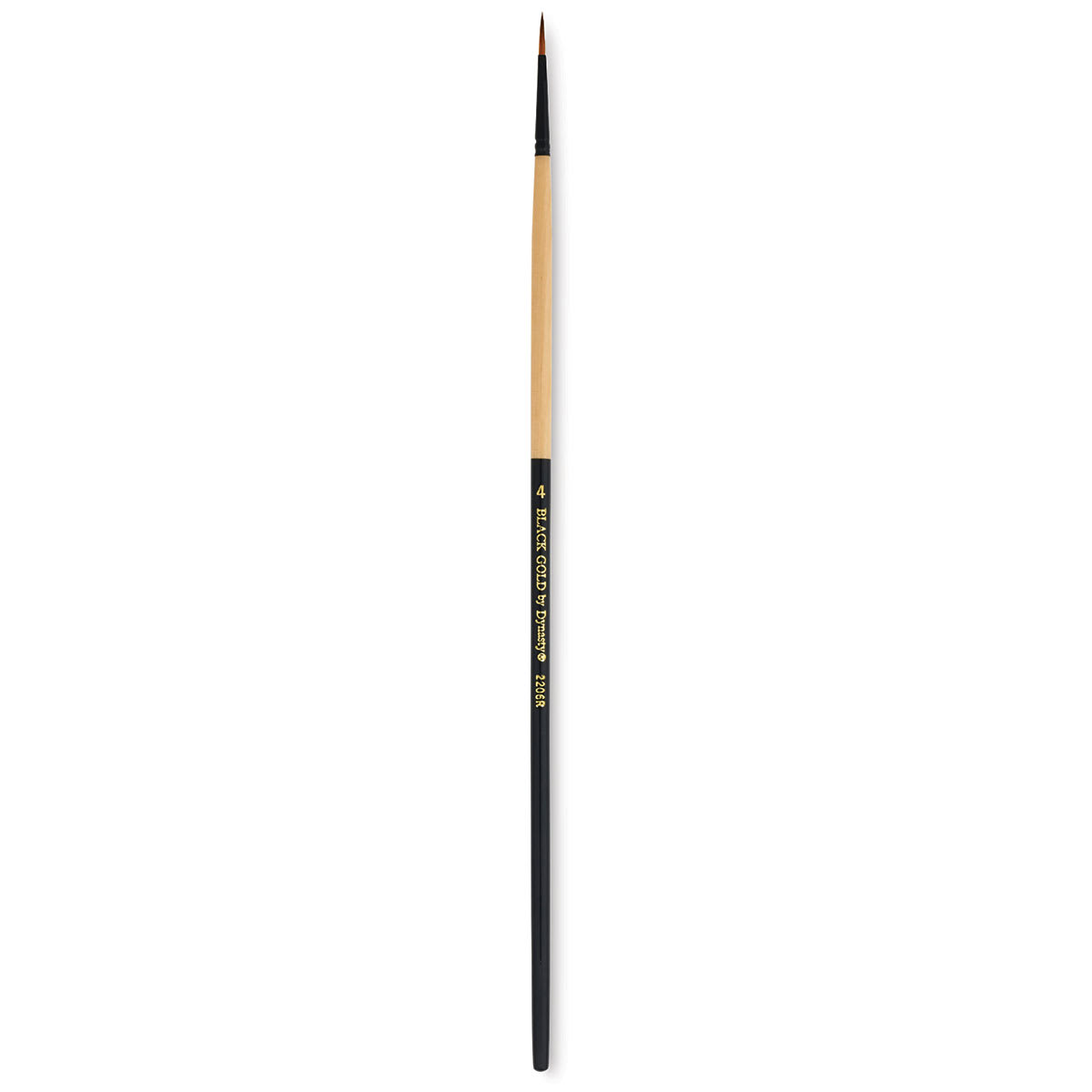 Dynasty Black Gold Brush - Fine Round, Long Handle, Size 4