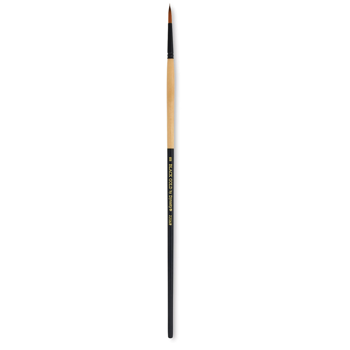 Dynasty Black Gold Brush - Fine Round, Long Handle, Size 10