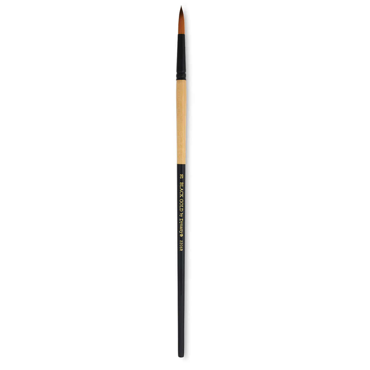 Dynasty Black Gold Brush - Fine Round, Long Handle, Size 20