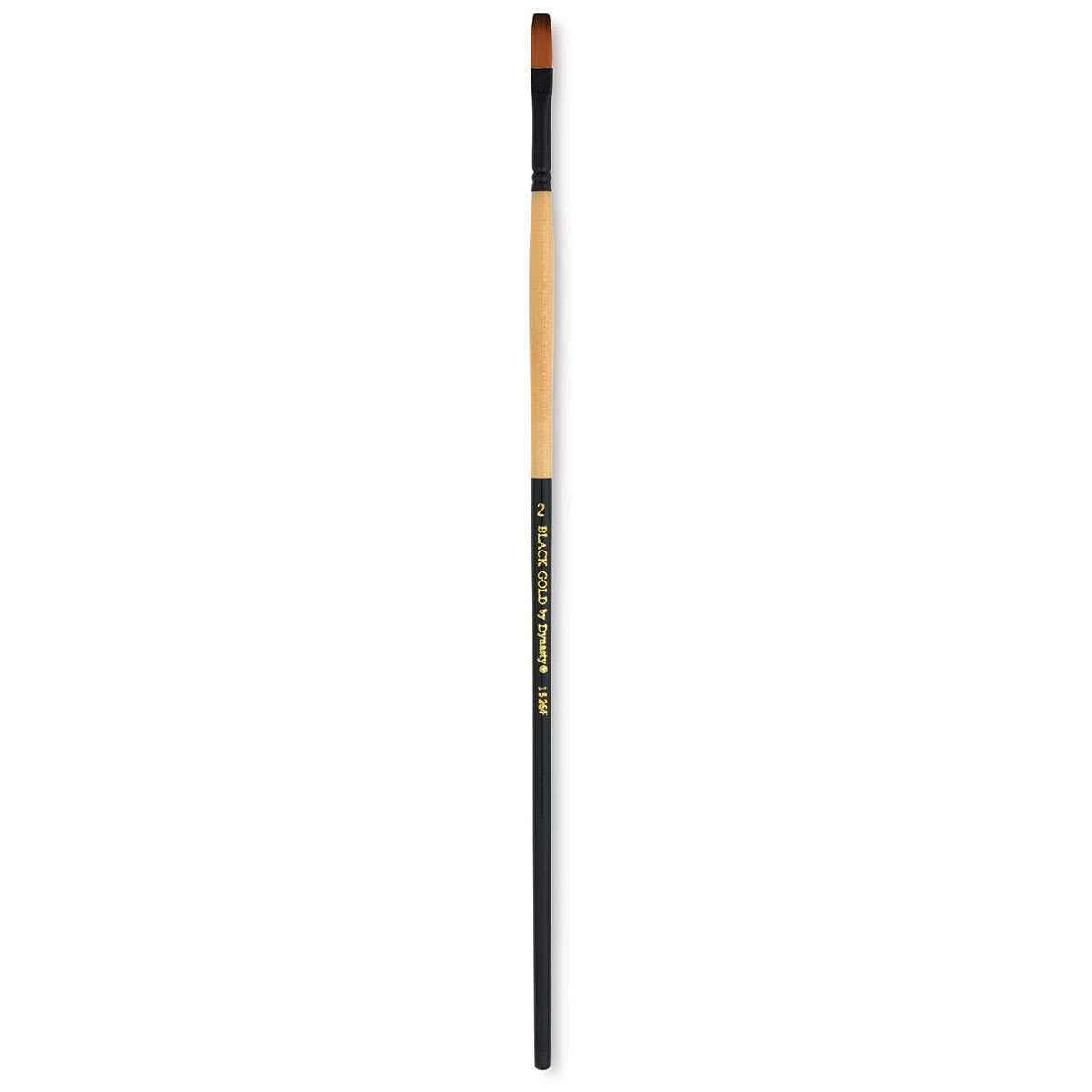 Dynasty Black Gold Brush - Flat, Long Handle, Size 2