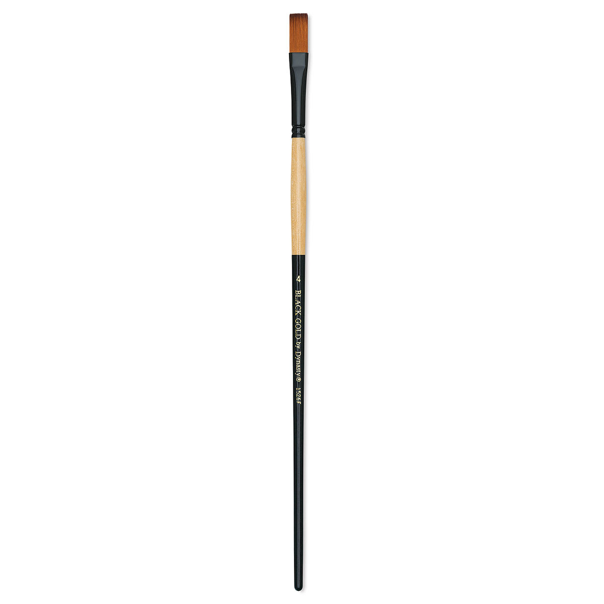 Dynasty Black Gold Brush - Flat, Long Handle, Size 4