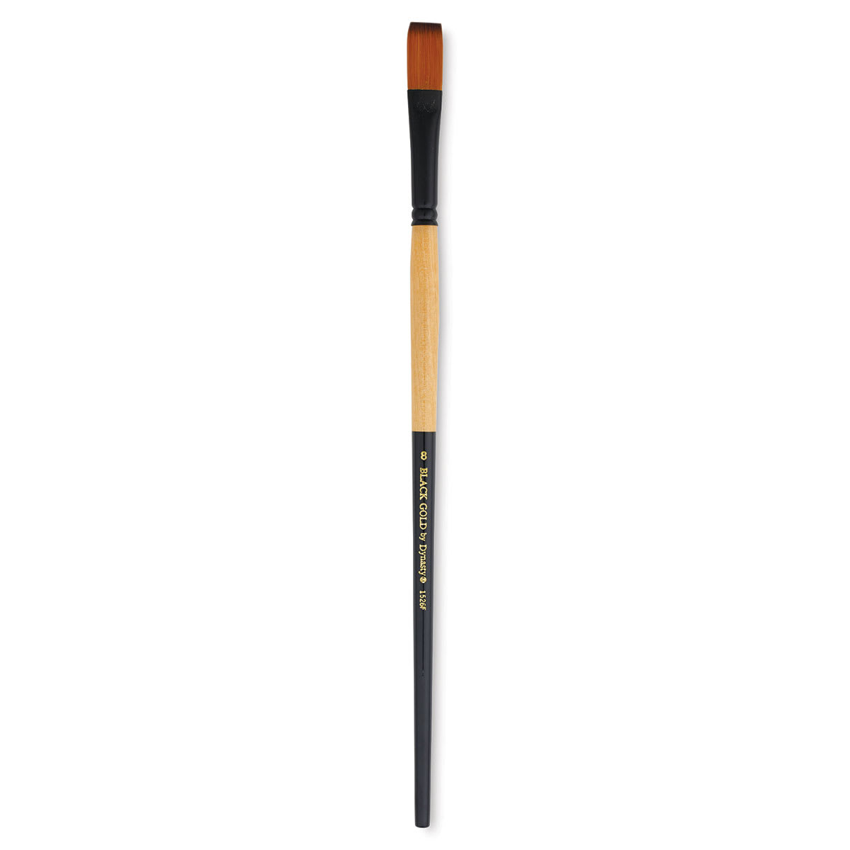 Dynasty Black Gold Brush - Flat, Long Handle, Size 8