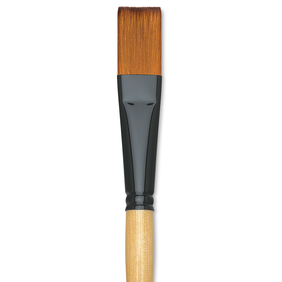 Dynasty Black Gold Brush - Flat, Long Handle, Size 12 close up