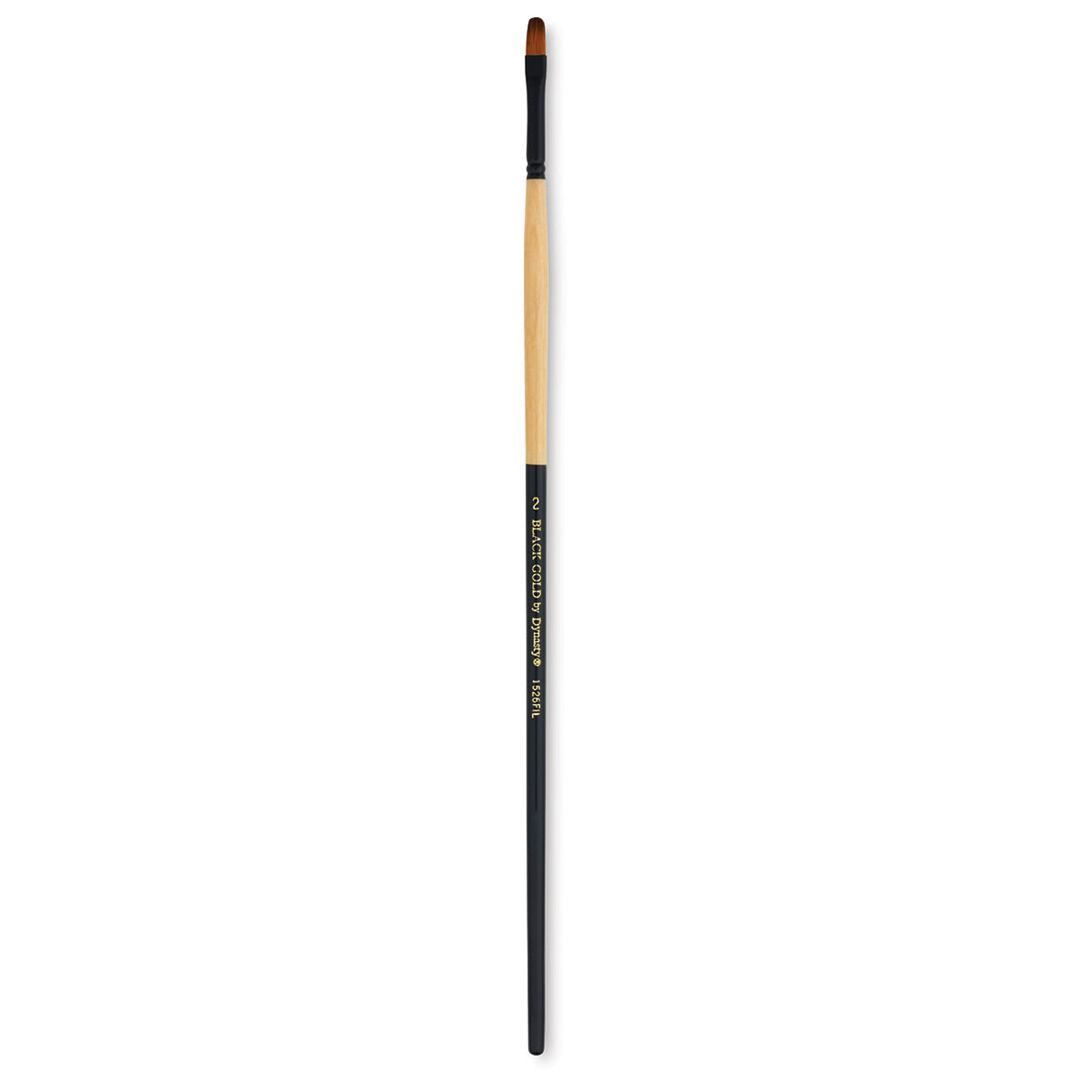 Dynasty Black Gold Brush - Filbert, Long Handle, Size 2